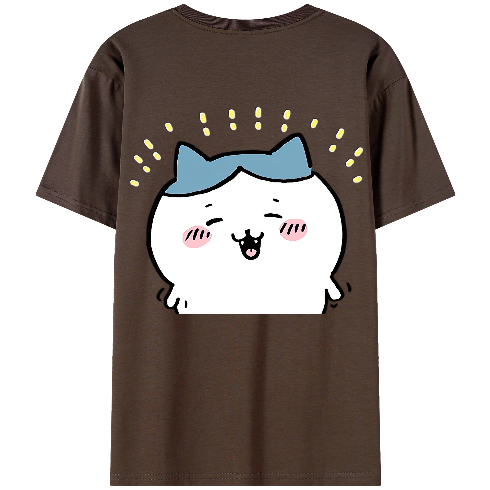（画像用） ちいかわ ハチワレ Chii-kawa hachiware 綿100％半袖Tシャツ（背面プリント）