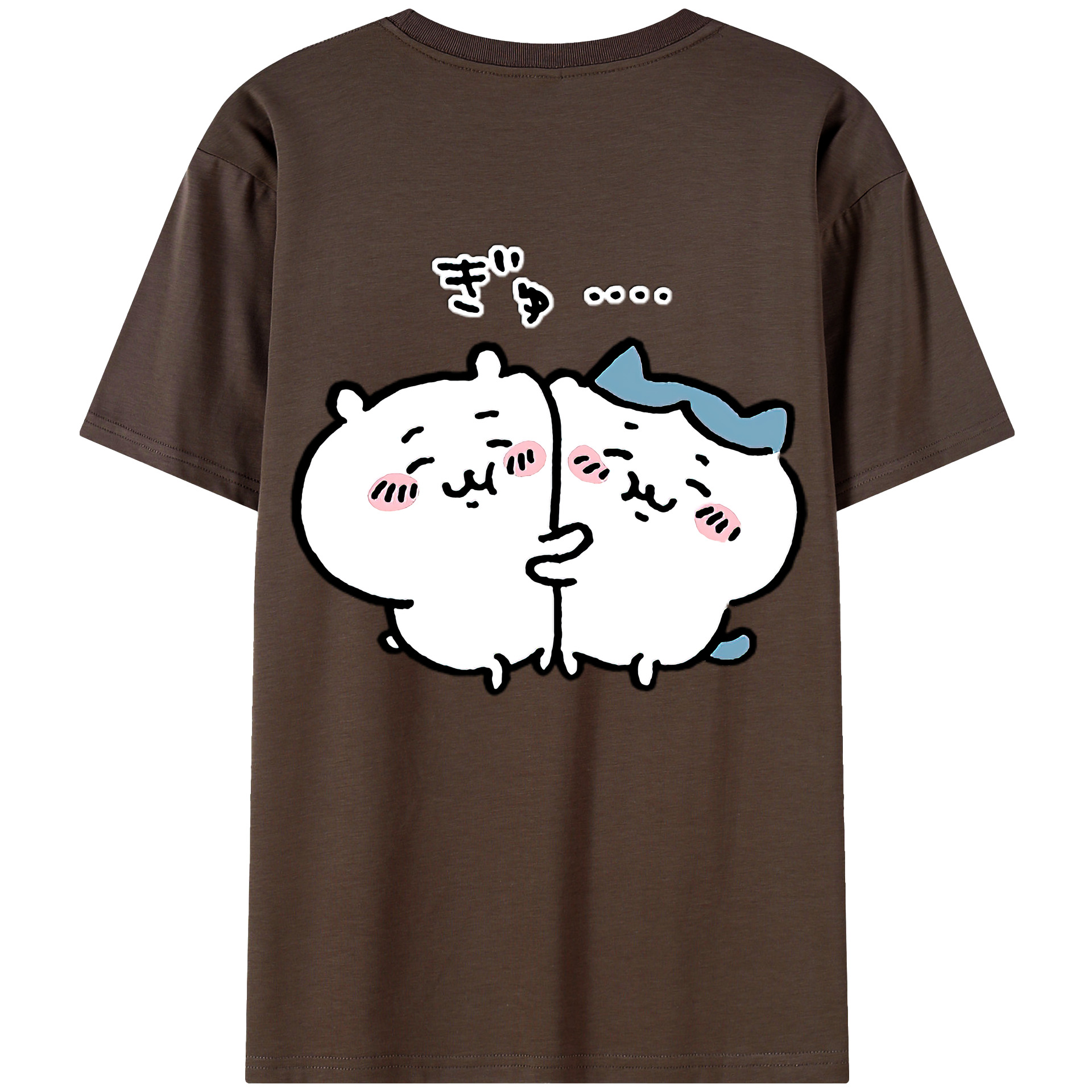 （画像用） ちいかわ ハチワレ Chii-kawa hachiware 綿100％半袖Tシャツ（背面プリント）