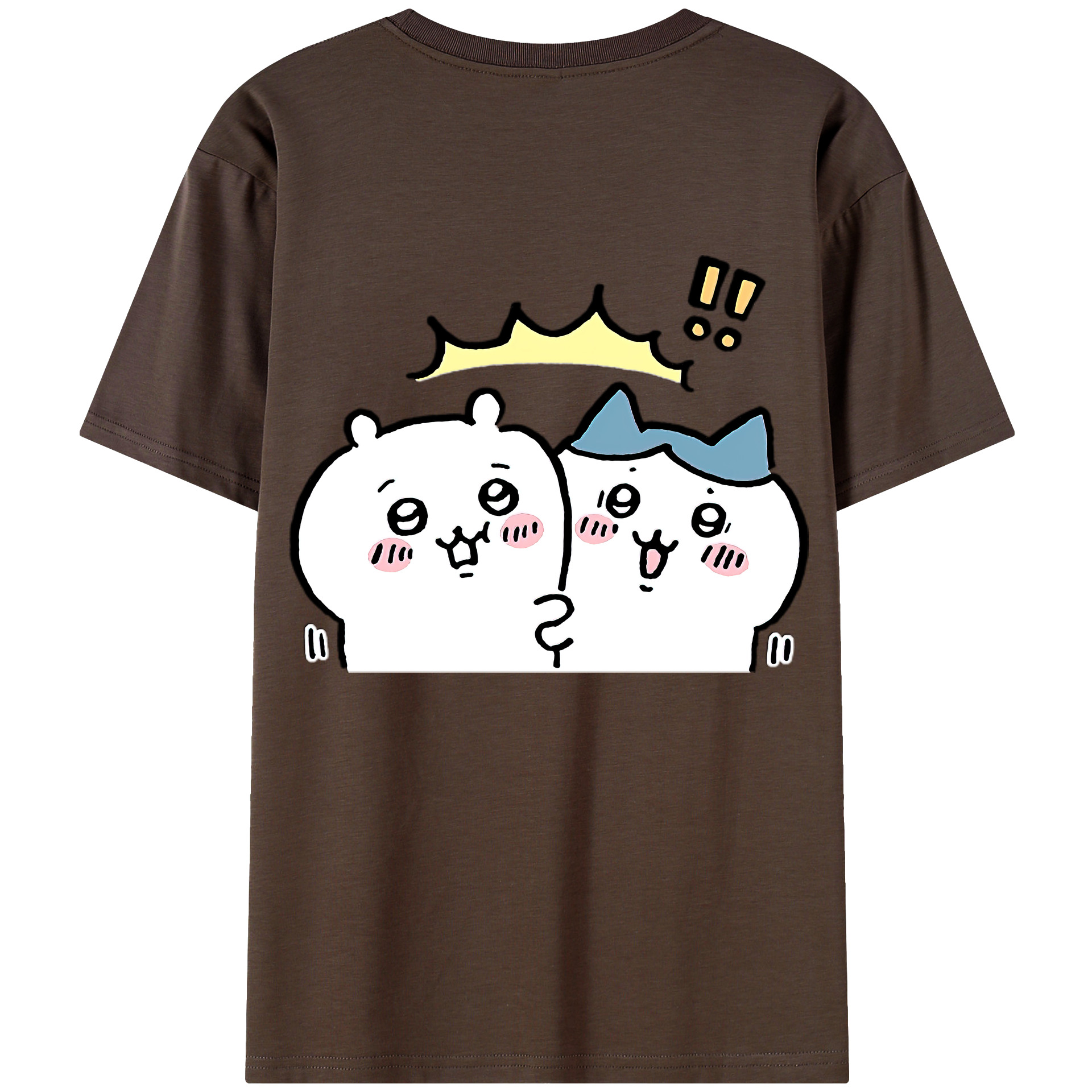 （画像用） ちいかわ ハチワレ Chii-kawa hachiware 綿100％半袖Tシャツ（背面プリント）