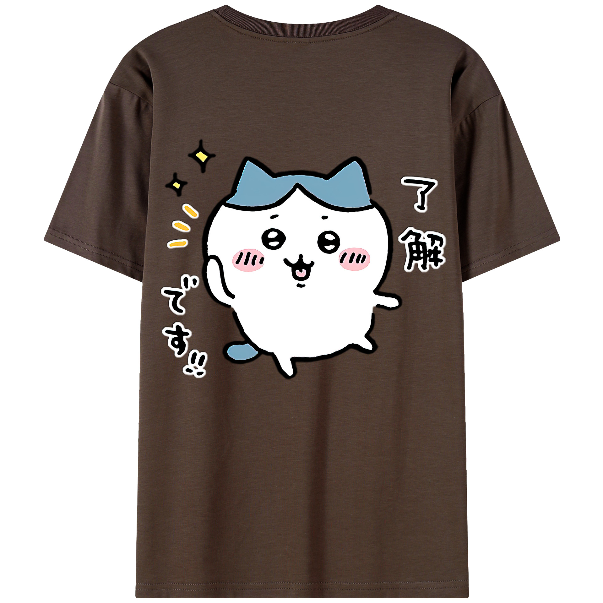 （画像用） ちいかわ ハチワレ Chii-kawa hachiware 綿100％半袖Tシャツ（背面プリント）