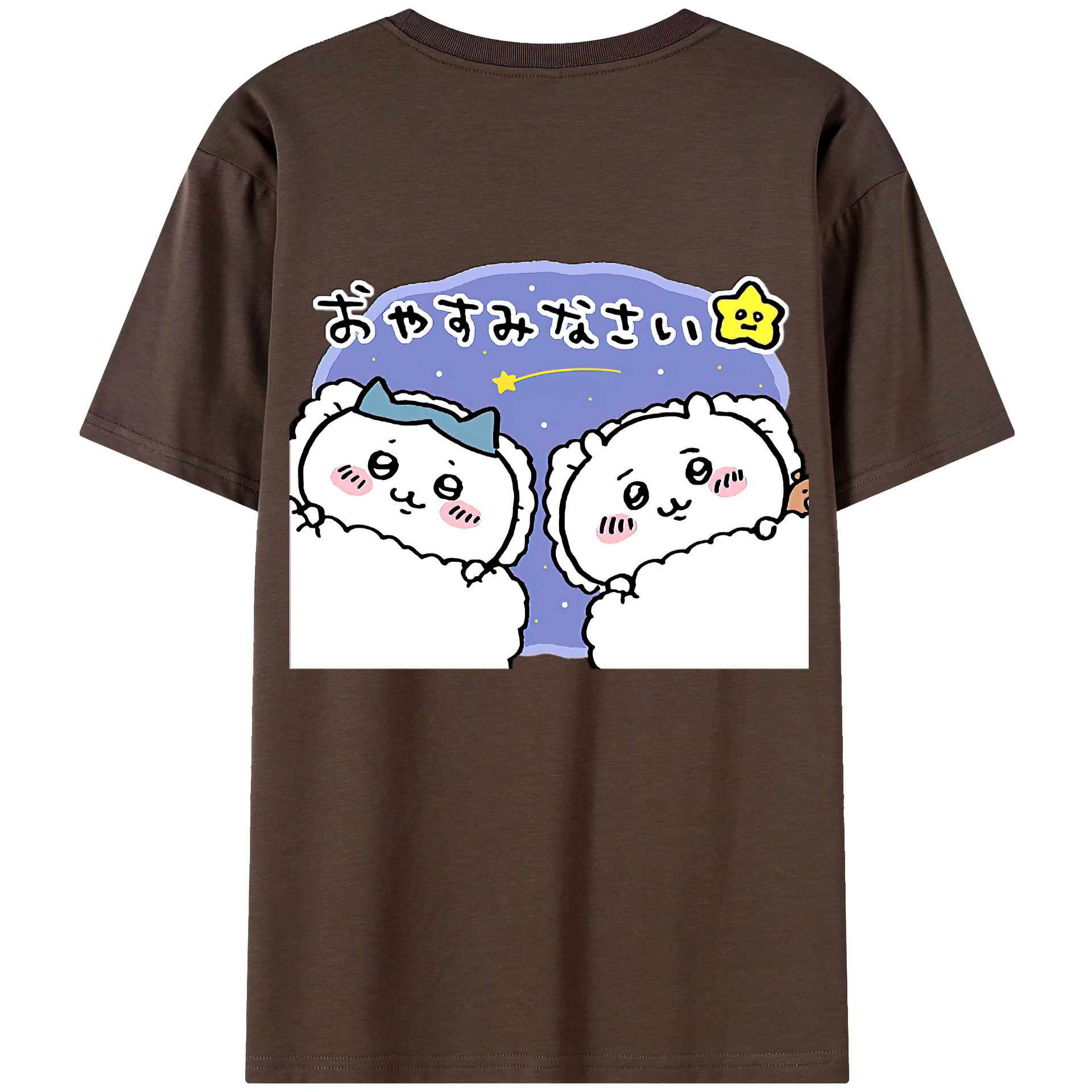 （画像用） ちいかわ ハチワレ Chii-kawa hachiware 綿100％半袖Tシャツ（背面プリント）