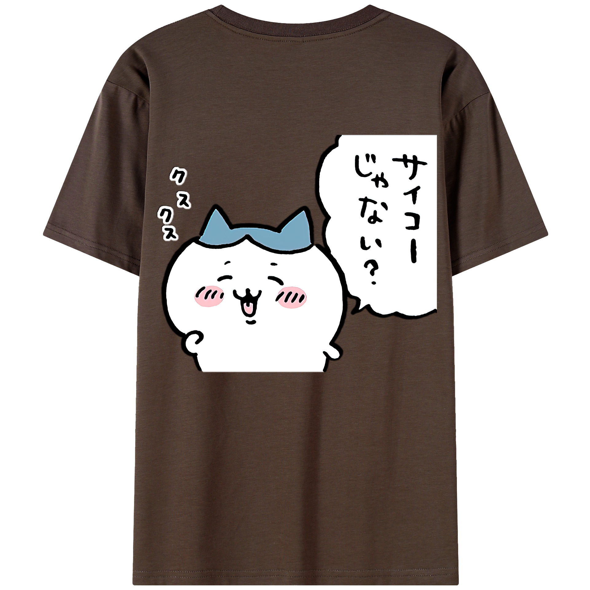（画像用） ちいかわ ハチワレ Chii-kawa hachiware 綿100％半袖Tシャツ（背面プリント）