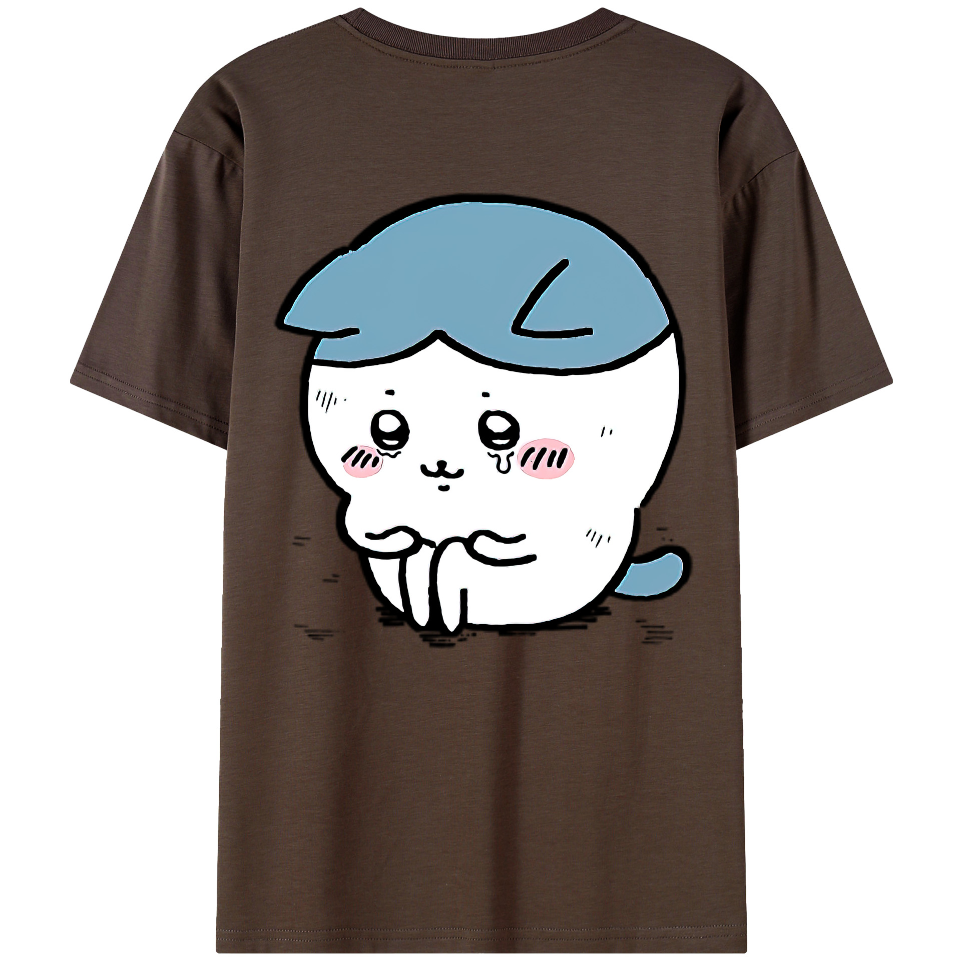 （画像用） ちいかわ ハチワレ Chii-kawa hachiware 綿100％半袖Tシャツ（背面プリント）