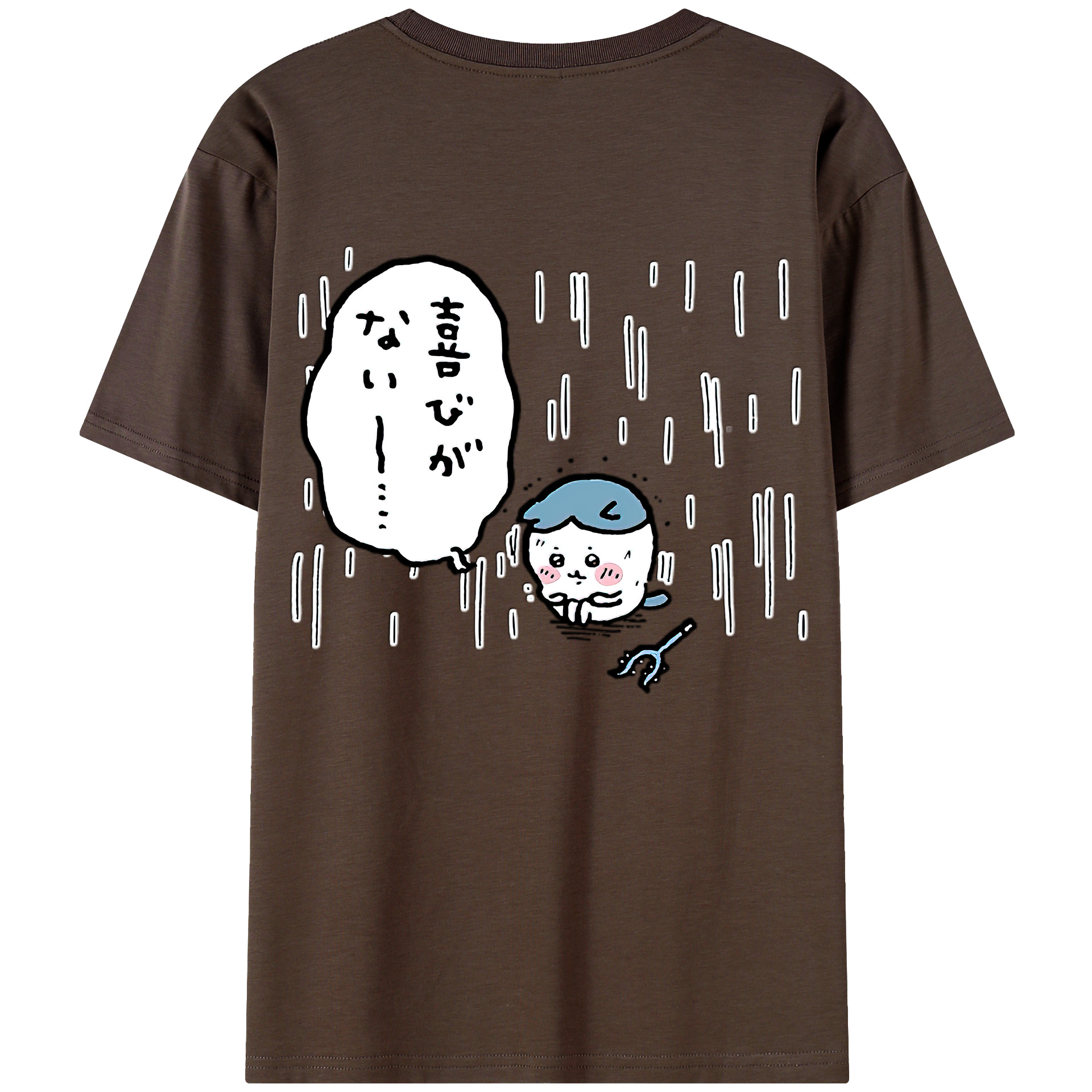 （画像用） ちいかわ ハチワレ Chii-kawa hachiware 綿100％半袖Tシャツ（背面プリント）