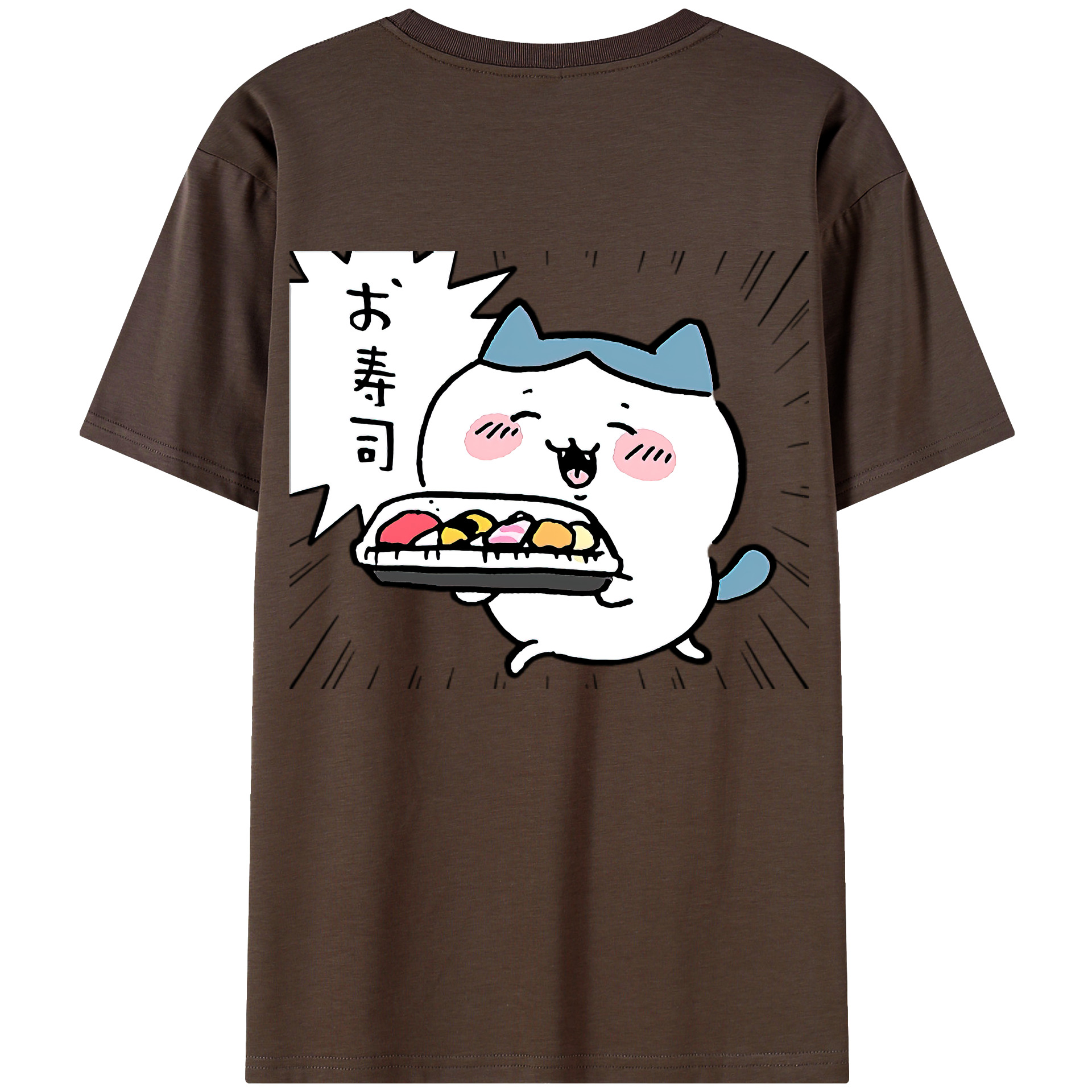 （画像用） ちいかわ ハチワレ Chii-kawa hachiware 綿100％半袖Tシャツ（背面プリント）