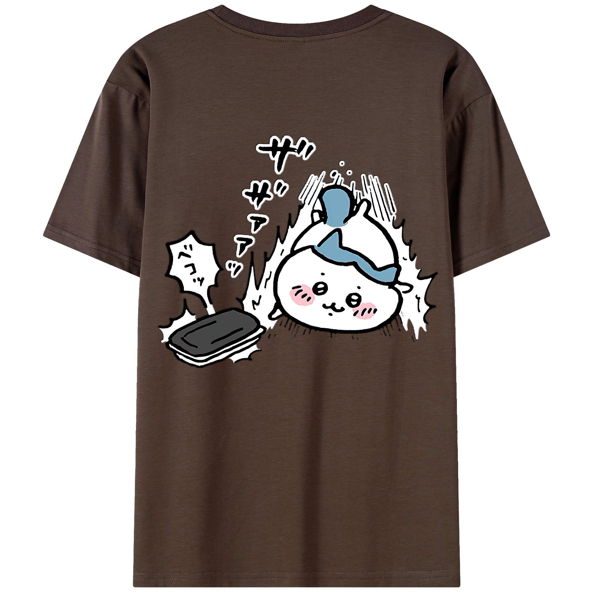 （画像用） ちいかわ ハチワレ Chii-kawa hachiware 綿100％半袖Tシャツ（背面プリント）