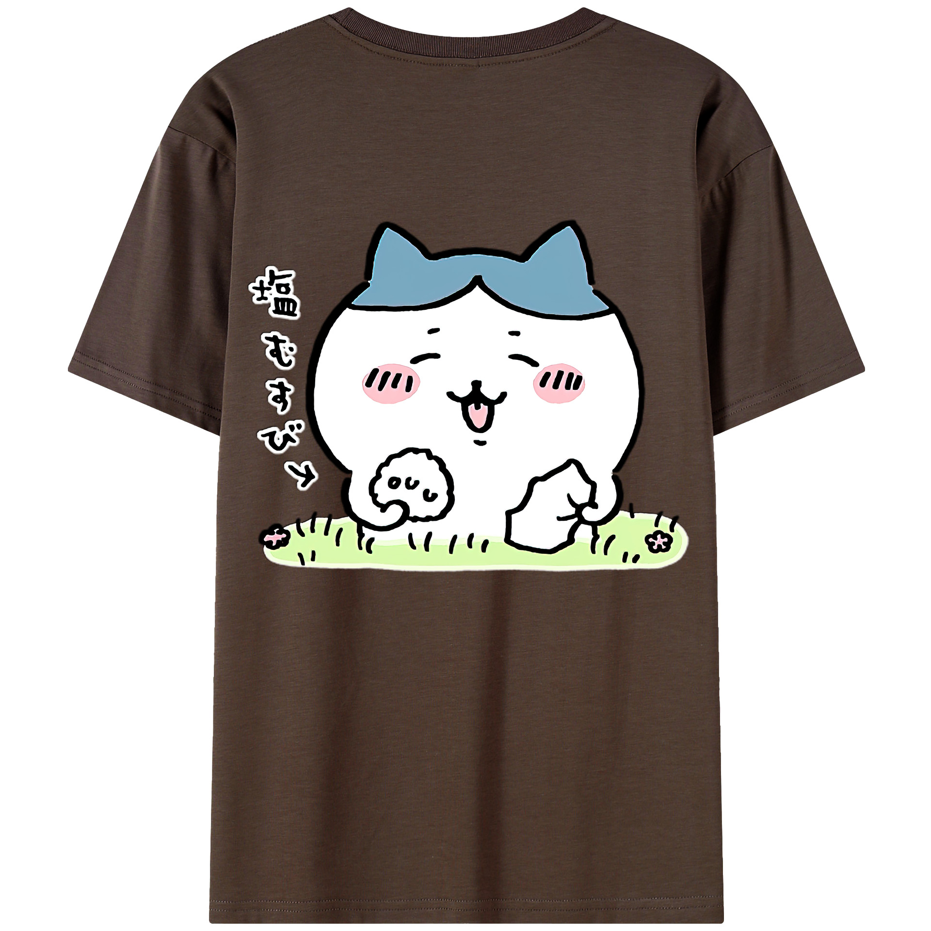 （画像用） ちいかわ ハチワレ Chii-kawa hachiware 綿100％半袖Tシャツ（背面プリント）