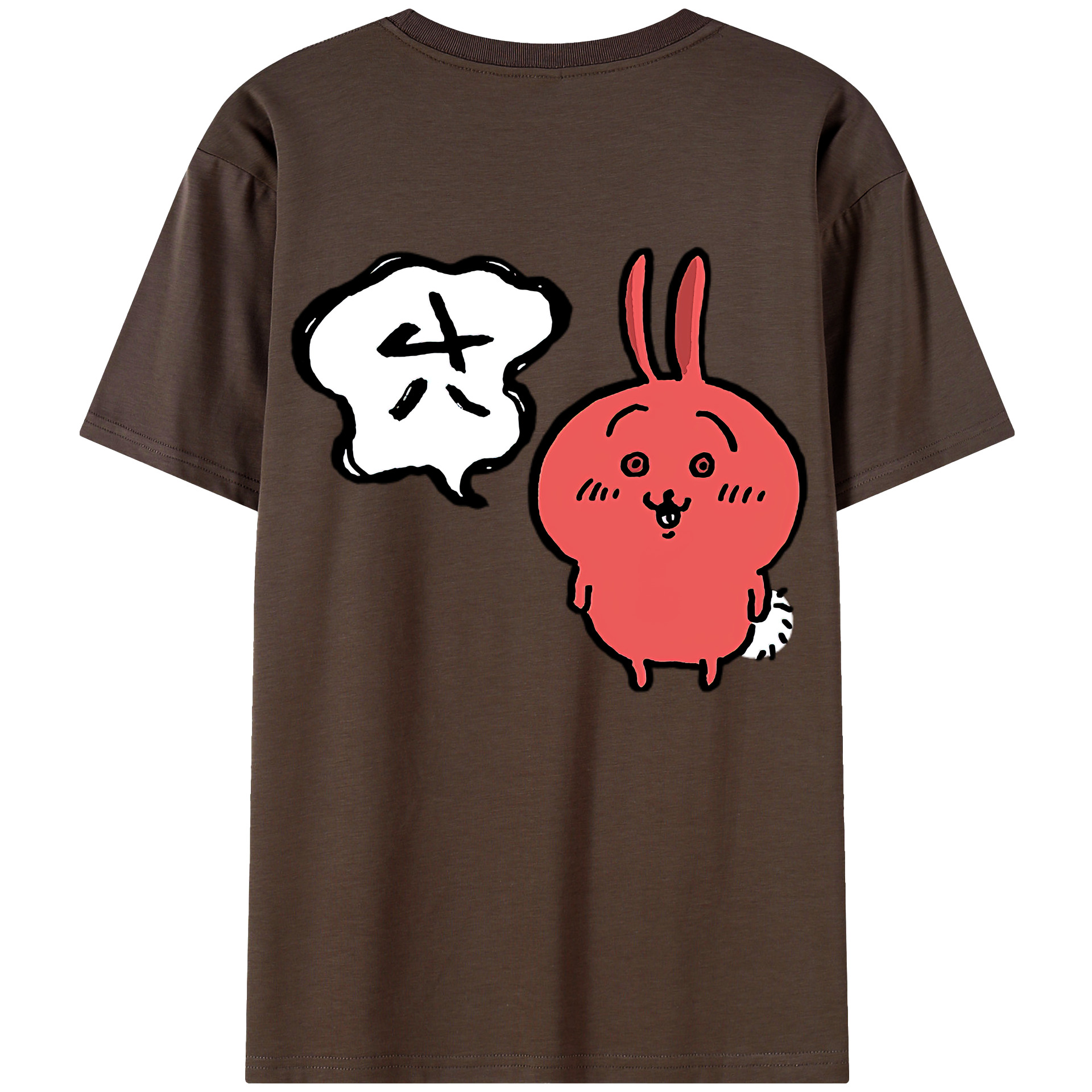 （画像用） ちいかわ ハチワレ Chii-kawa hachiware 綿100％半袖Tシャツ（背面プリント）