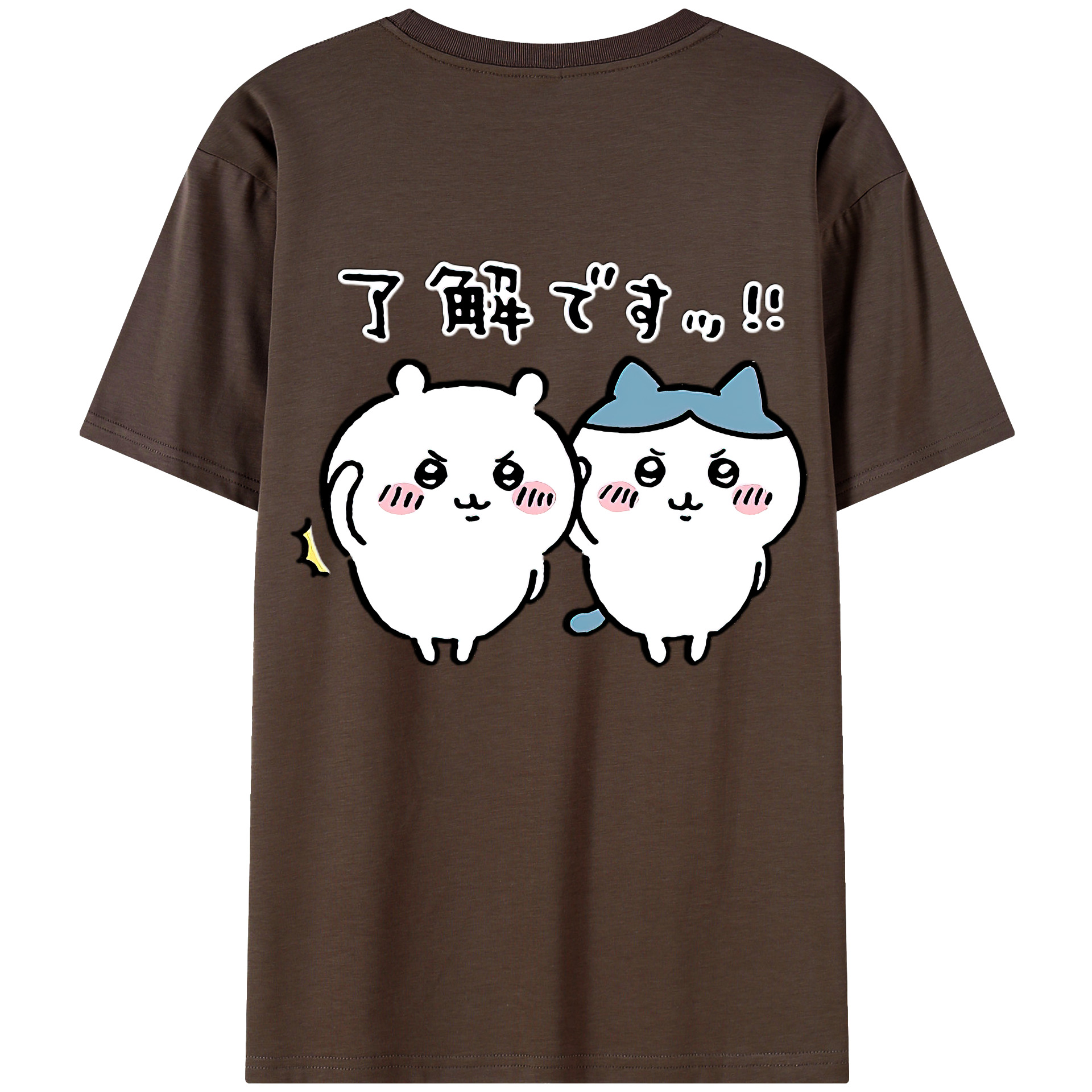 （画像用） ちいかわ ハチワレ Chii-kawa hachiware 綿100％半袖Tシャツ（背面プリント）