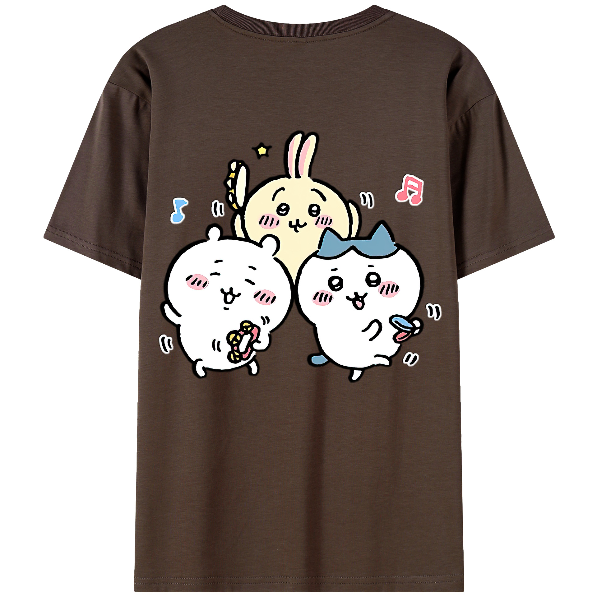 （画像用） ちいかわ ハチワレ Chii-kawa hachiware 綿100％半袖Tシャツ（背面プリント）