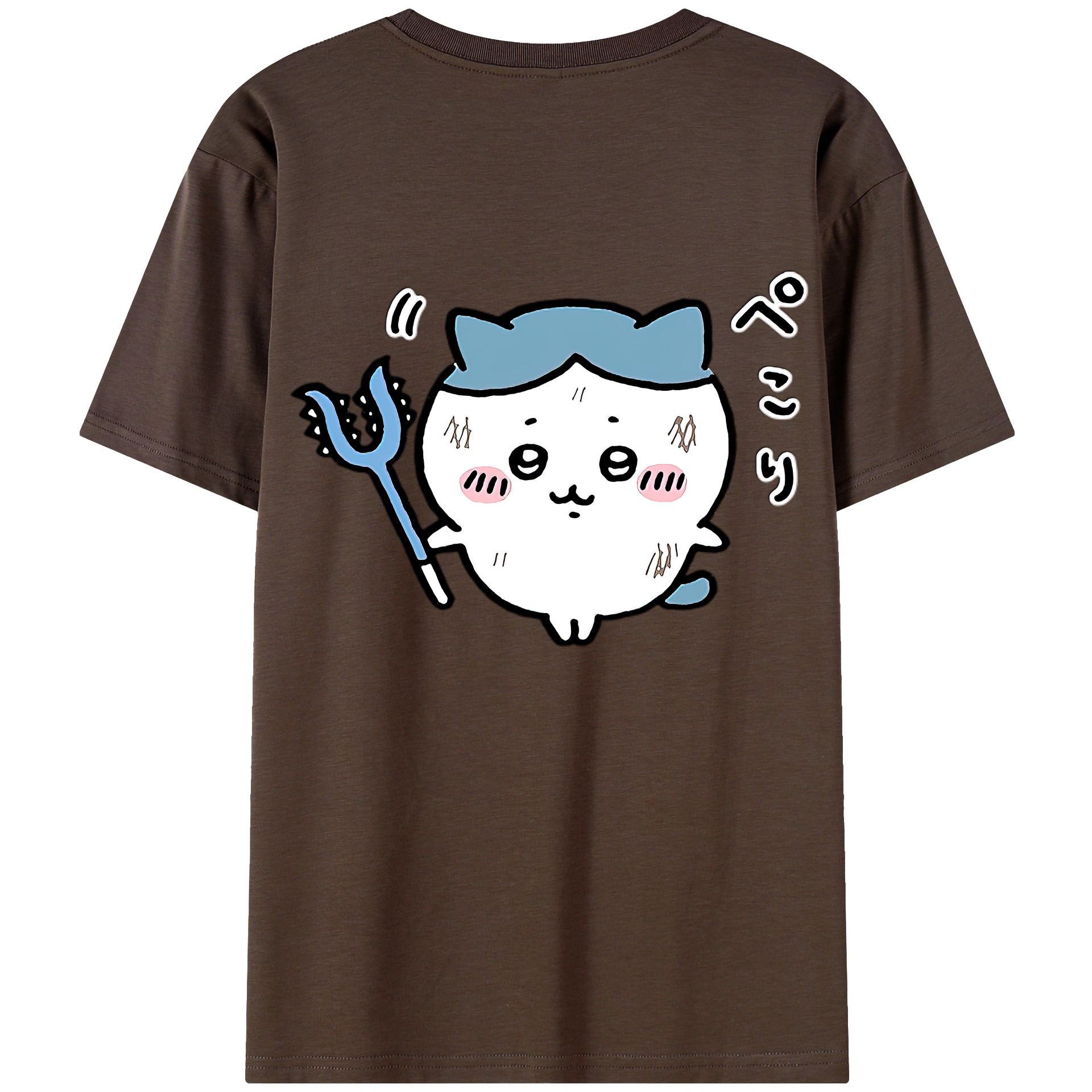 （画像用） ちいかわ ハチワレ Chii-kawa hachiware 綿100％半袖Tシャツ（背面プリント）
