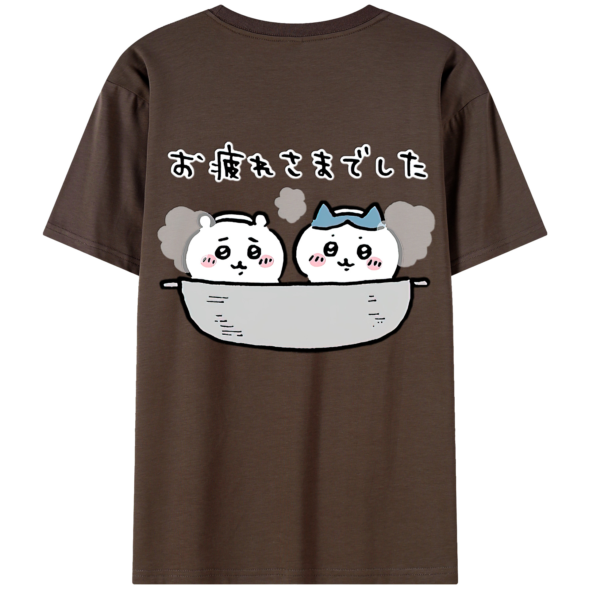 （画像用） ちいかわ ハチワレ Chii-kawa hachiware 綿100％半袖Tシャツ（背面プリント）