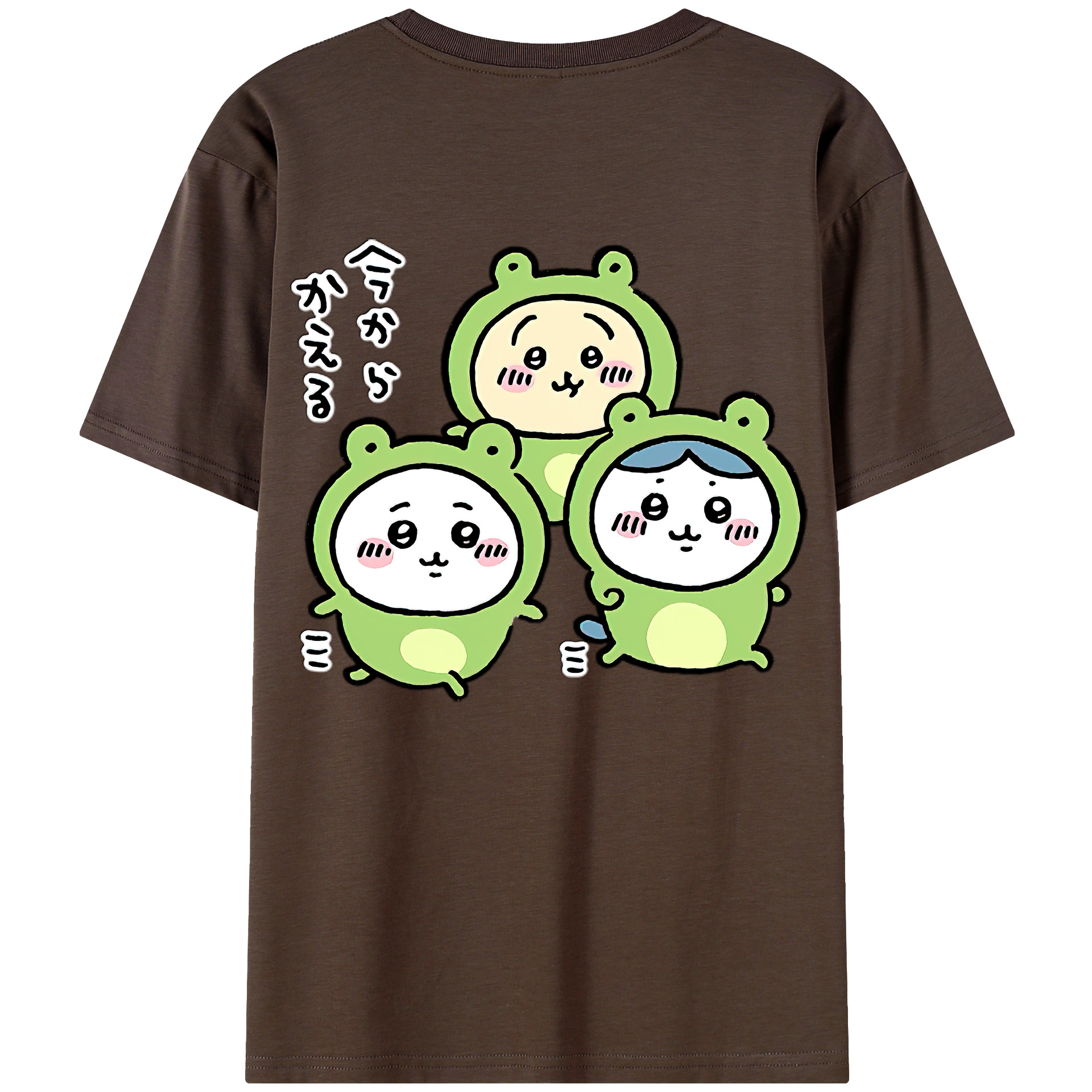 （画像用） ちいかわ ハチワレ Chii-kawa hachiware 綿100％半袖Tシャツ（背面プリント）