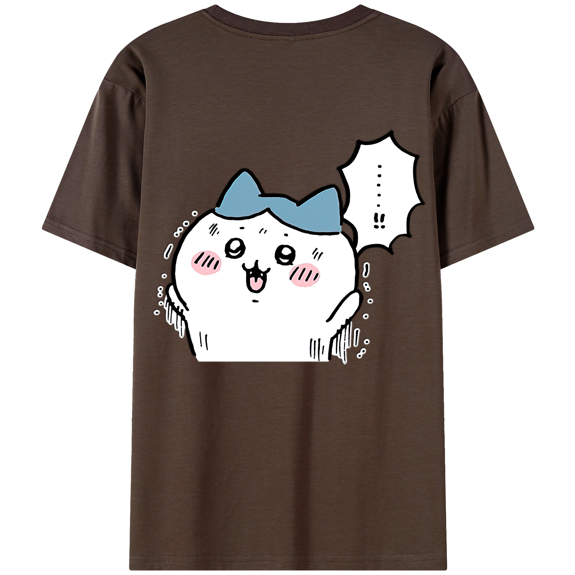 （画像用） ちいかわ ハチワレ Chii-kawa hachiware 綿100％半袖Tシャツ（背面プリント）