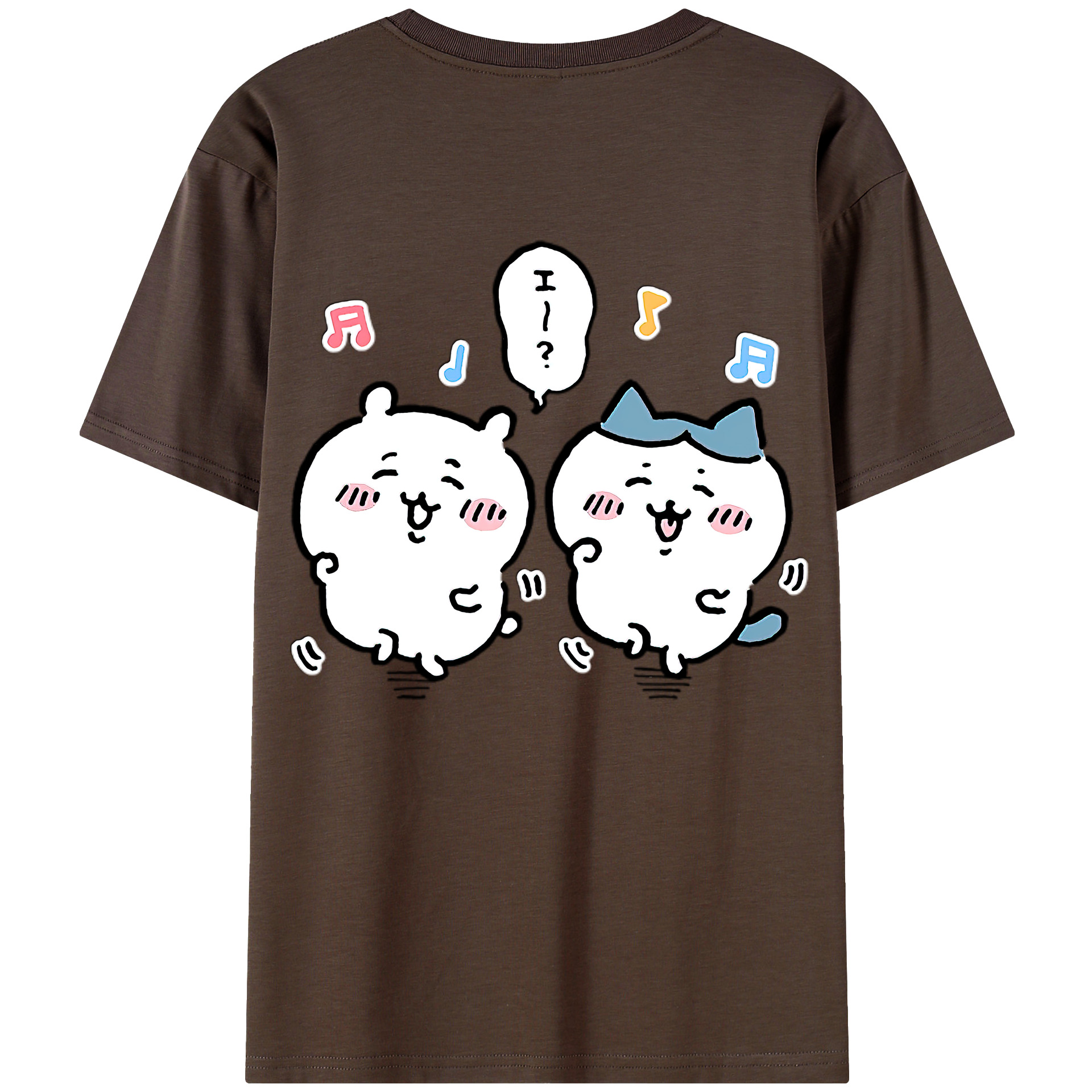 （画像用） ちいかわ ハチワレ Chii-kawa hachiware 綿100％半袖Tシャツ（背面プリント）