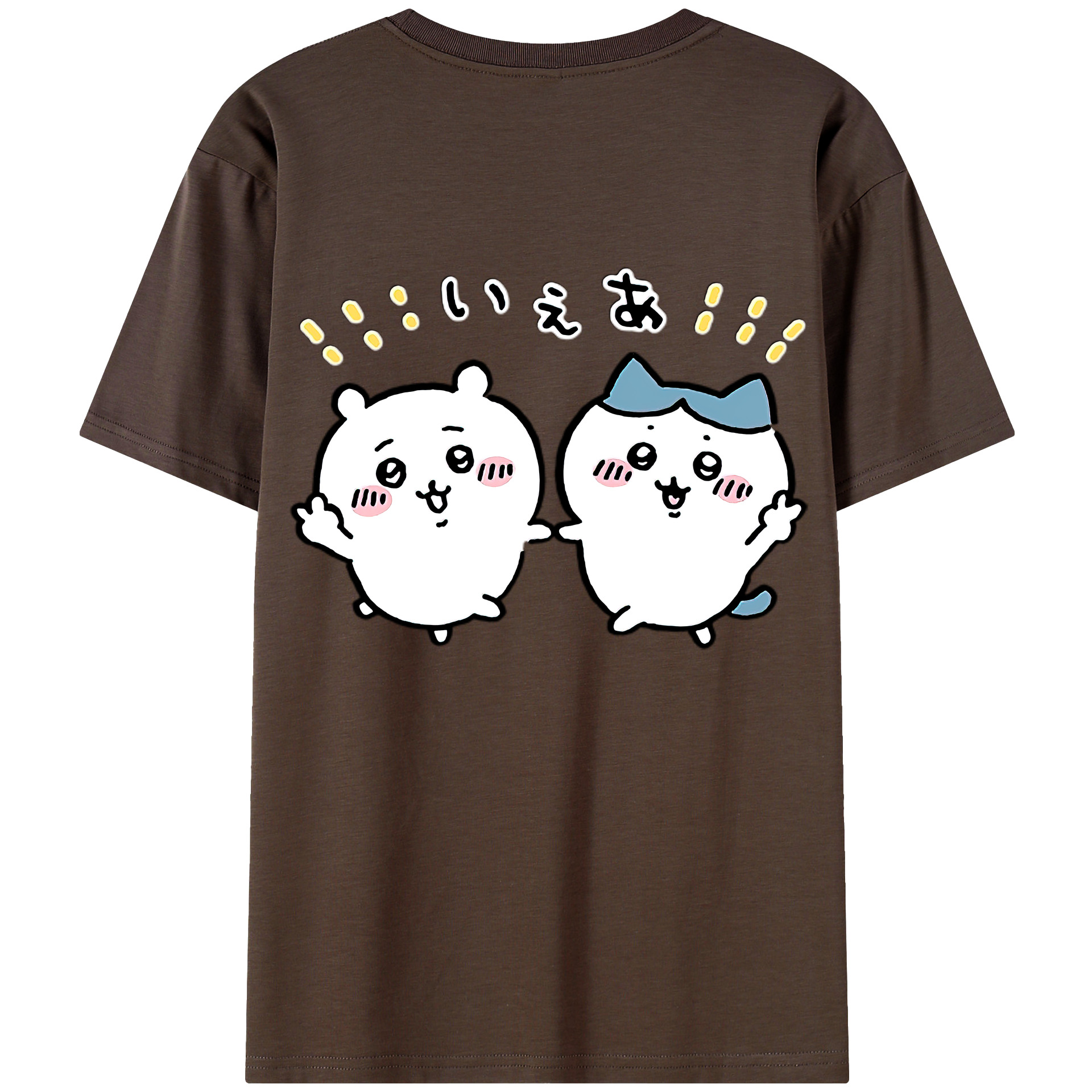 （画像用） ちいかわ ハチワレ Chii-kawa hachiware 綿100％半袖Tシャツ（背面プリント）