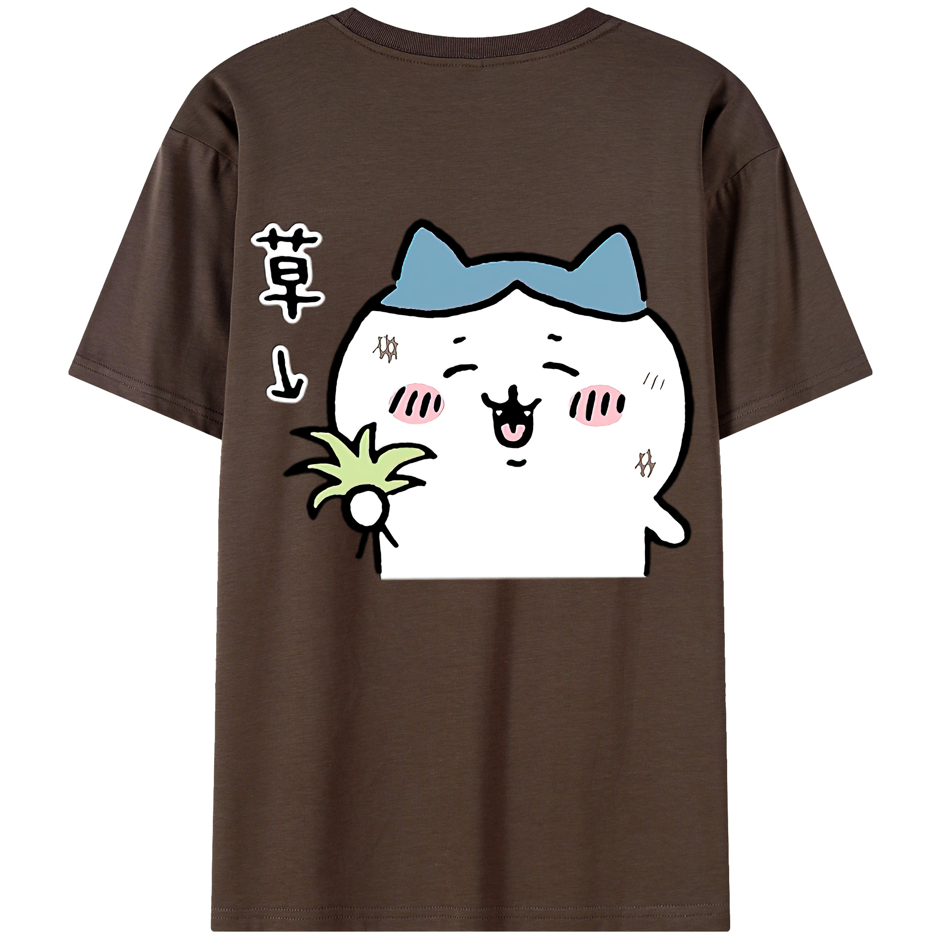 （画像用） ちいかわ ハチワレ Chii-kawa hachiware 綿100％半袖Tシャツ（背面プリント）