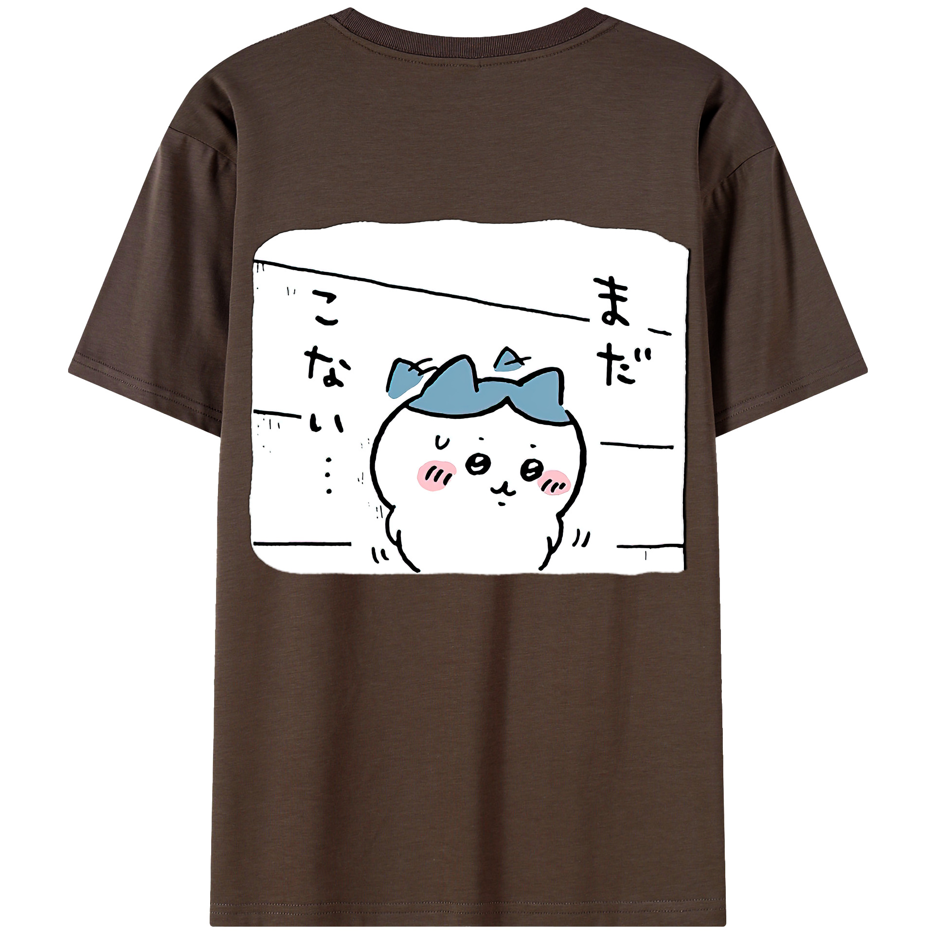 （画像用） ちいかわ ハチワレ Chii-kawa hachiware 綿100％半袖Tシャツ（背面プリント）