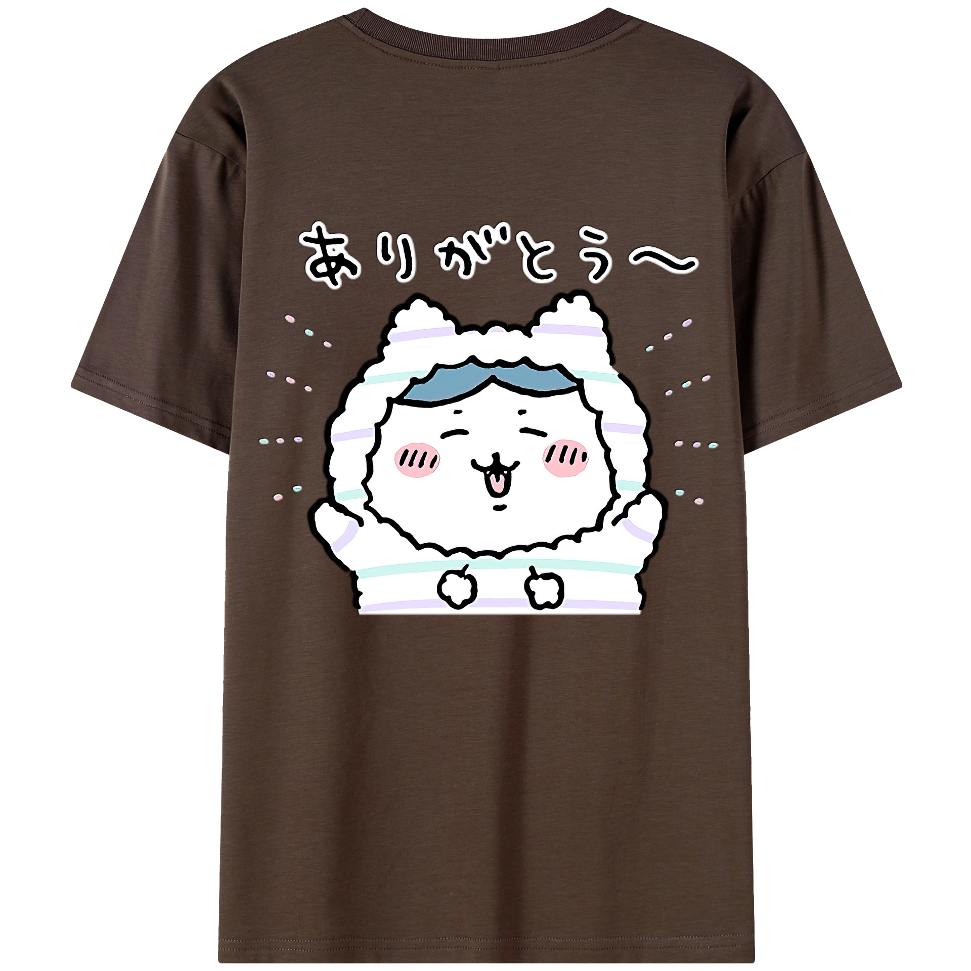 （画像用） ちいかわ ハチワレ Chii-kawa hachiware 綿100％半袖Tシャツ（背面プリント）