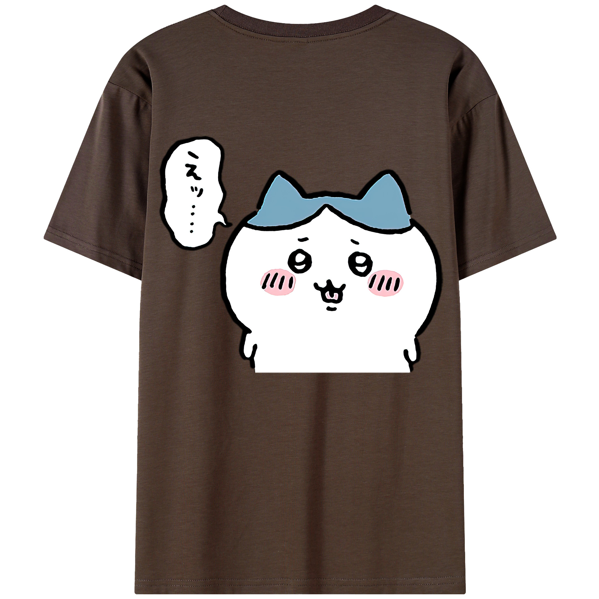 （画像用） ちいかわ ハチワレ Chii-kawa hachiware 綿100％半袖Tシャツ（背面プリント）