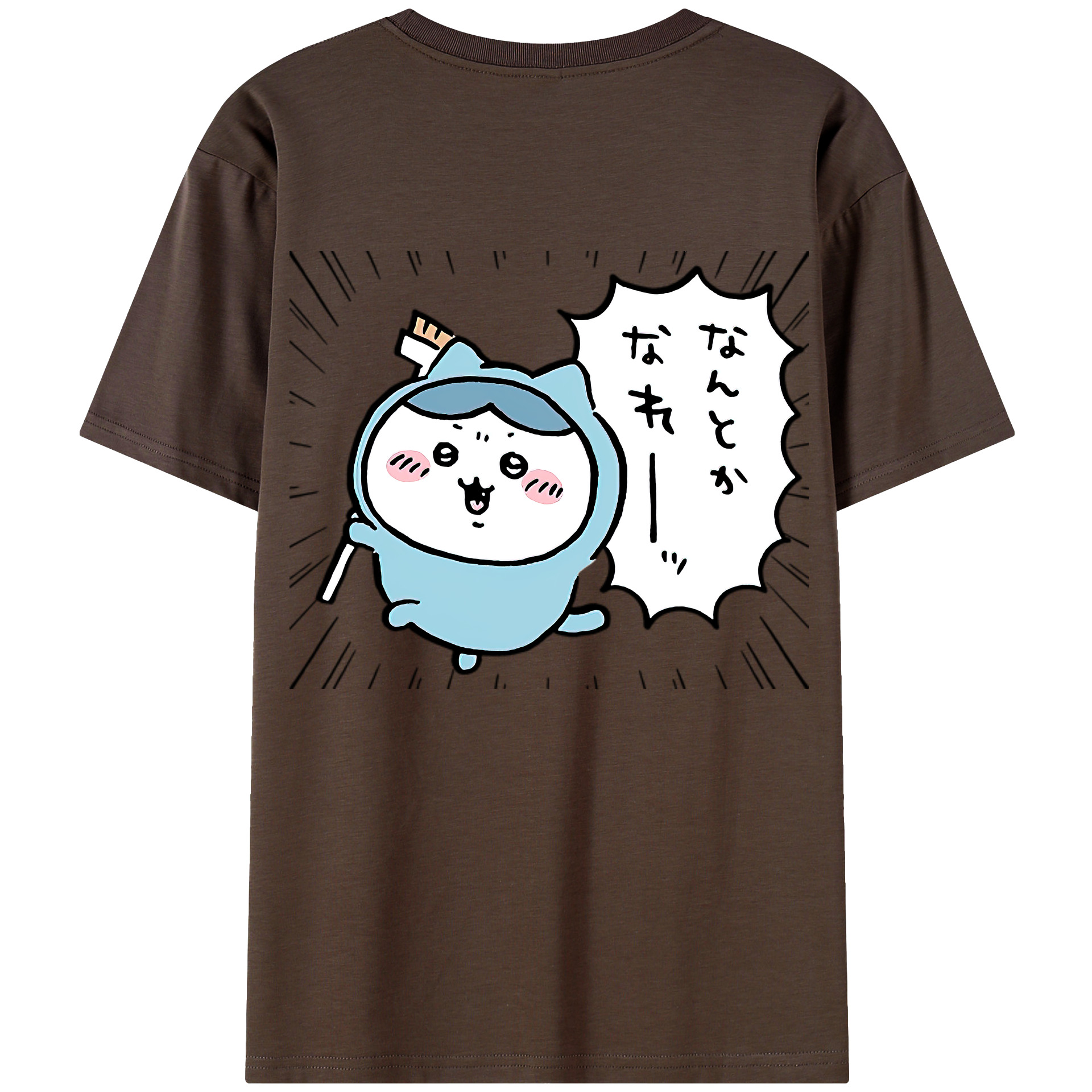 （画像用） ちいかわ ハチワレ Chii-kawa hachiware 綿100％半袖Tシャツ（背面プリント）