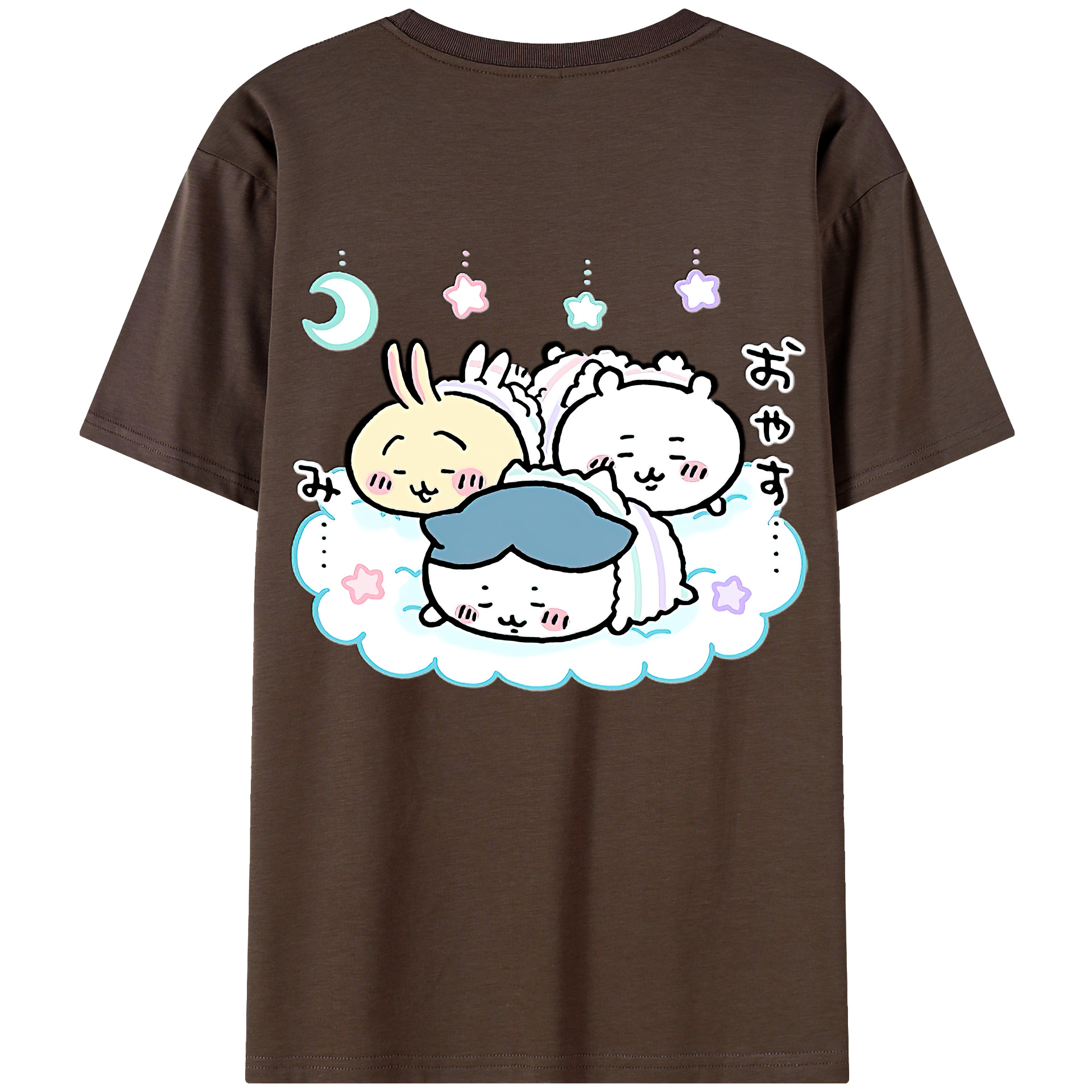 （画像用） ちいかわ ハチワレ Chii-kawa hachiware 綿100％半袖Tシャツ（背面プリント）