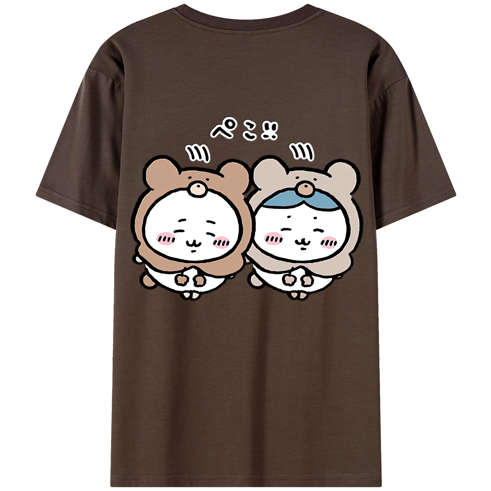 （画像用） ちいかわ ハチワレ Chii-kawa hachiware 綿100％半袖Tシャツ（背面プリント）