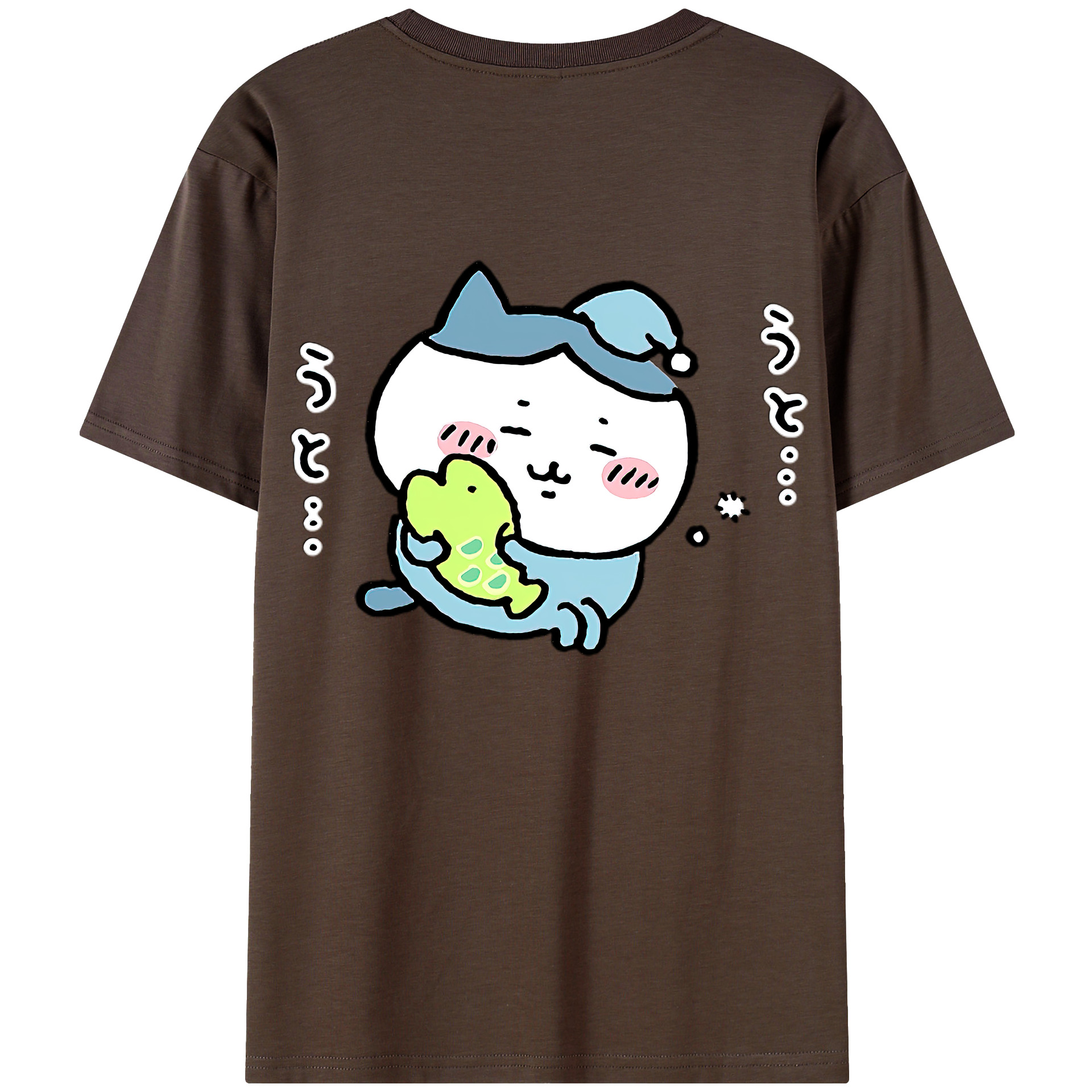 （画像用） ちいかわ ハチワレ Chii-kawa hachiware 綿100％半袖Tシャツ（背面プリント）