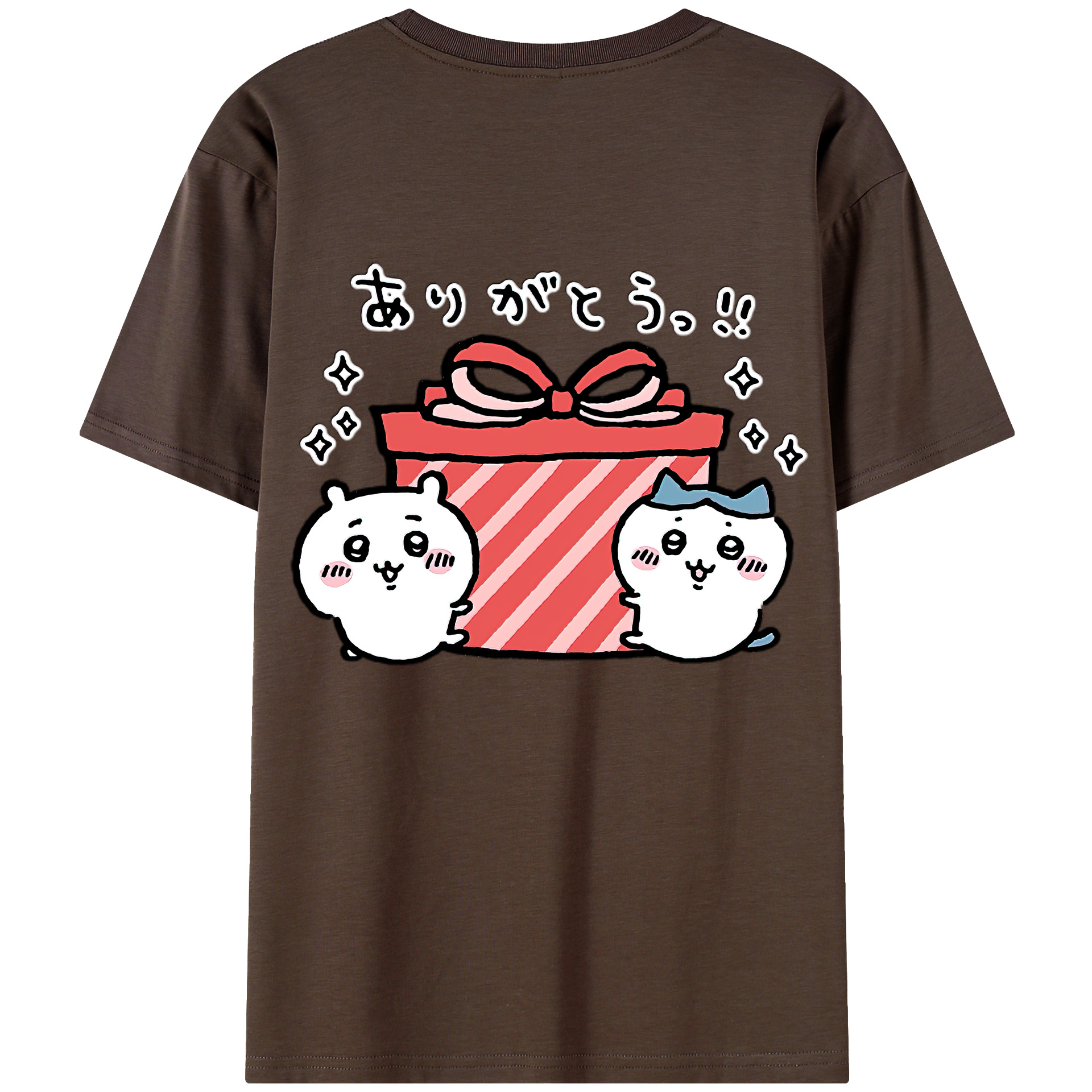 （画像用） ちいかわ ハチワレ Chii-kawa hachiware 綿100％半袖Tシャツ（背面プリント）