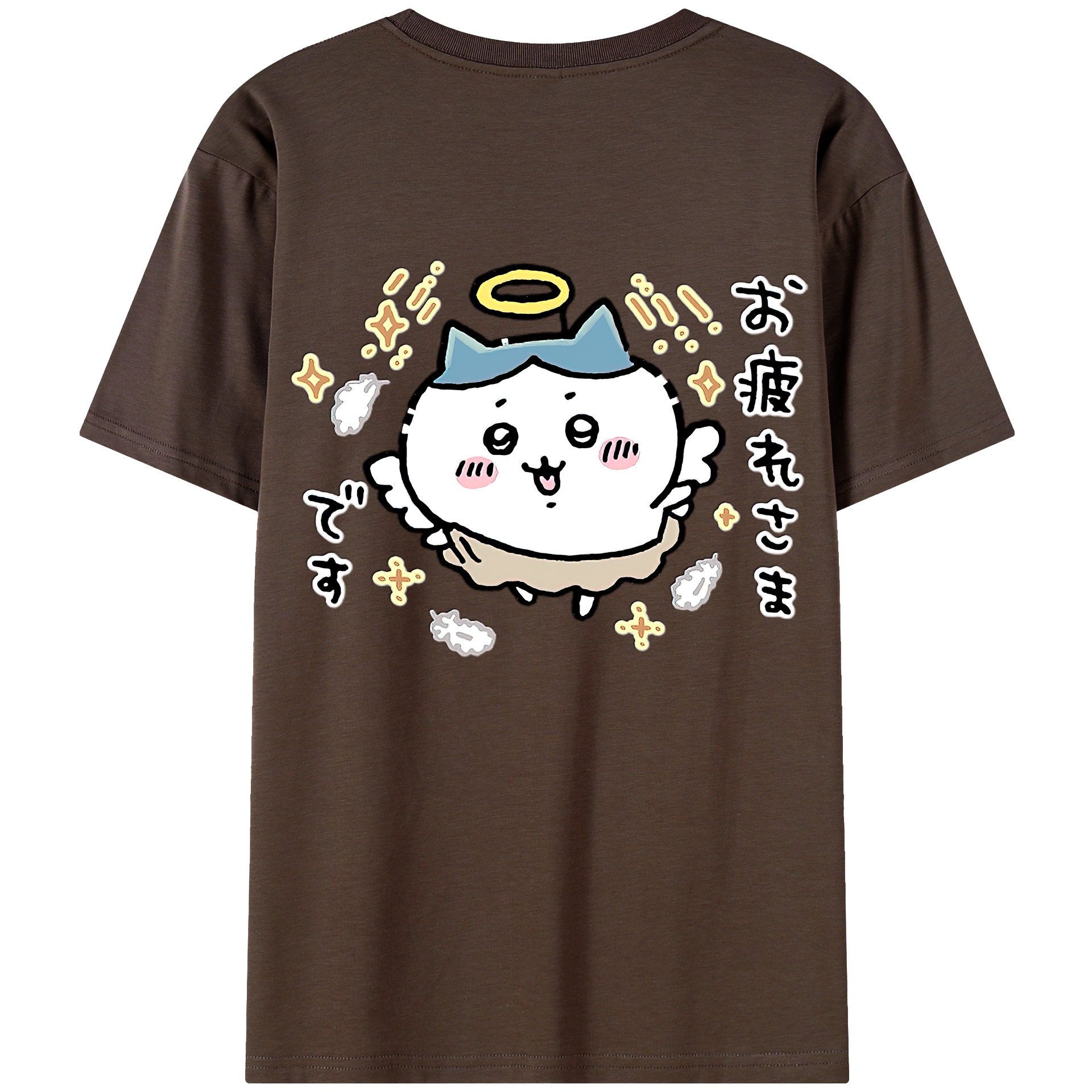 （画像用） ちいかわ ハチワレ Chii-kawa hachiware 綿100％半袖Tシャツ（背面プリント）