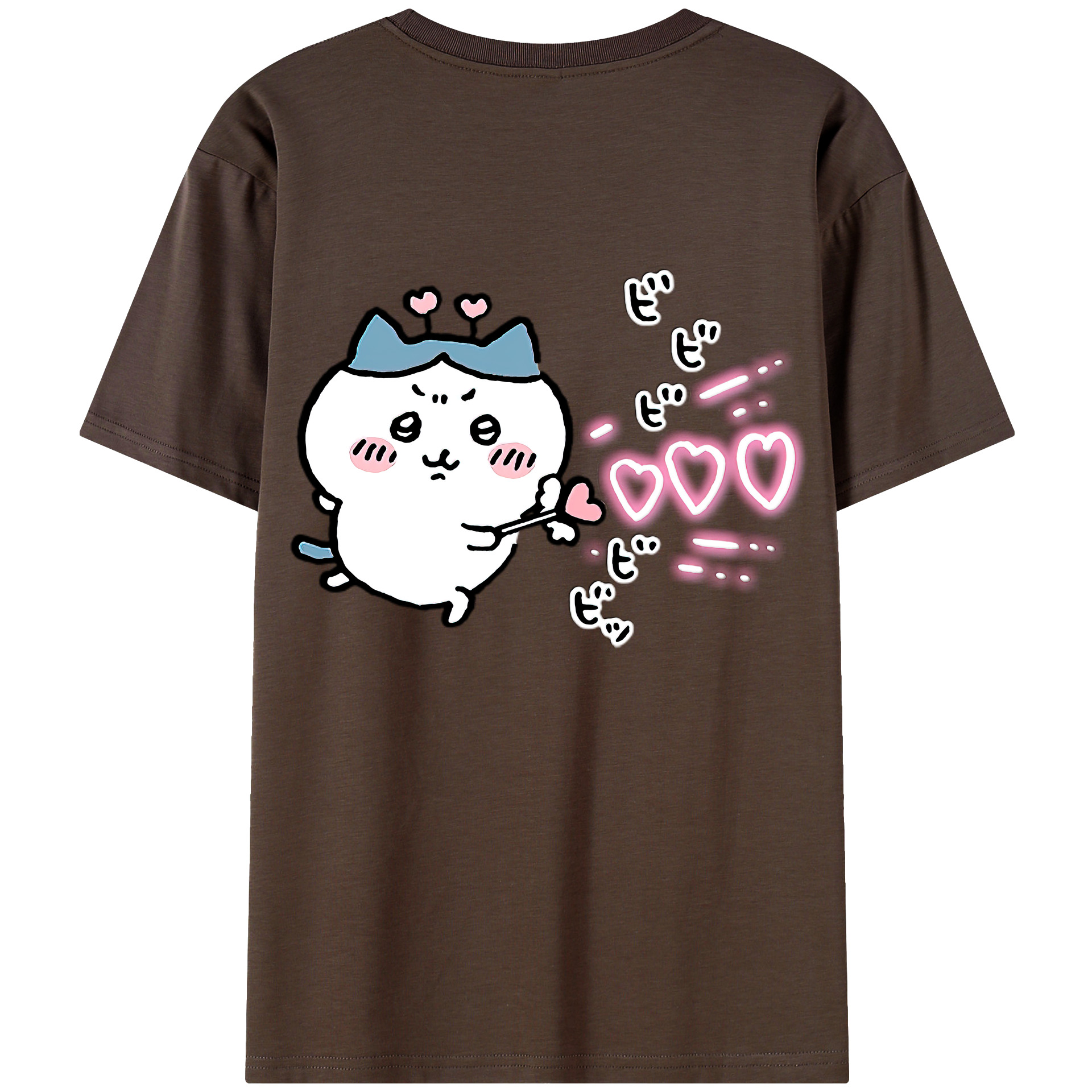 （画像用） ちいかわ ハチワレ Chii-kawa hachiware 綿100％半袖Tシャツ（背面プリント）