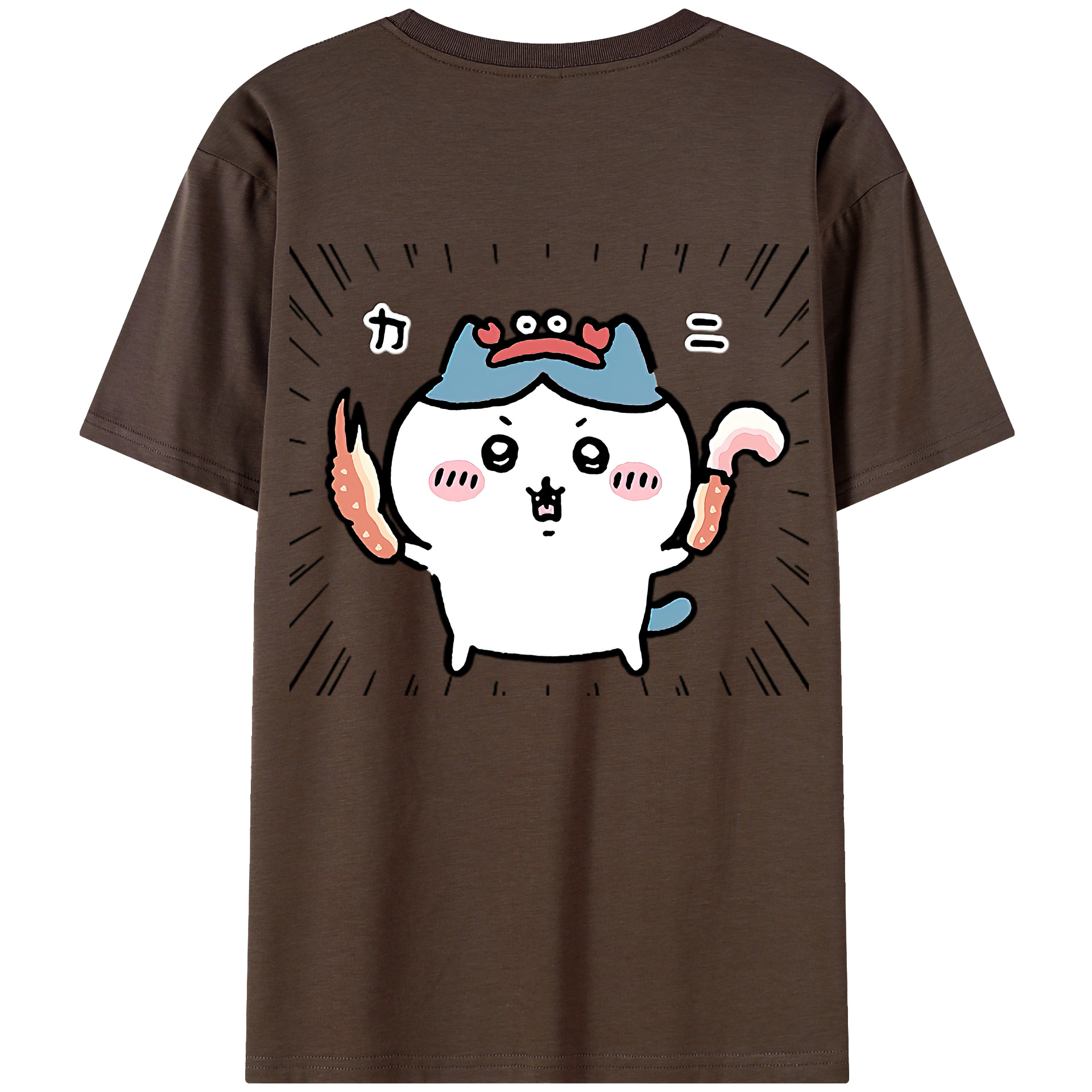 （画像用） ちいかわ ハチワレ Chii-kawa hachiware 綿100％半袖Tシャツ（背面プリント）