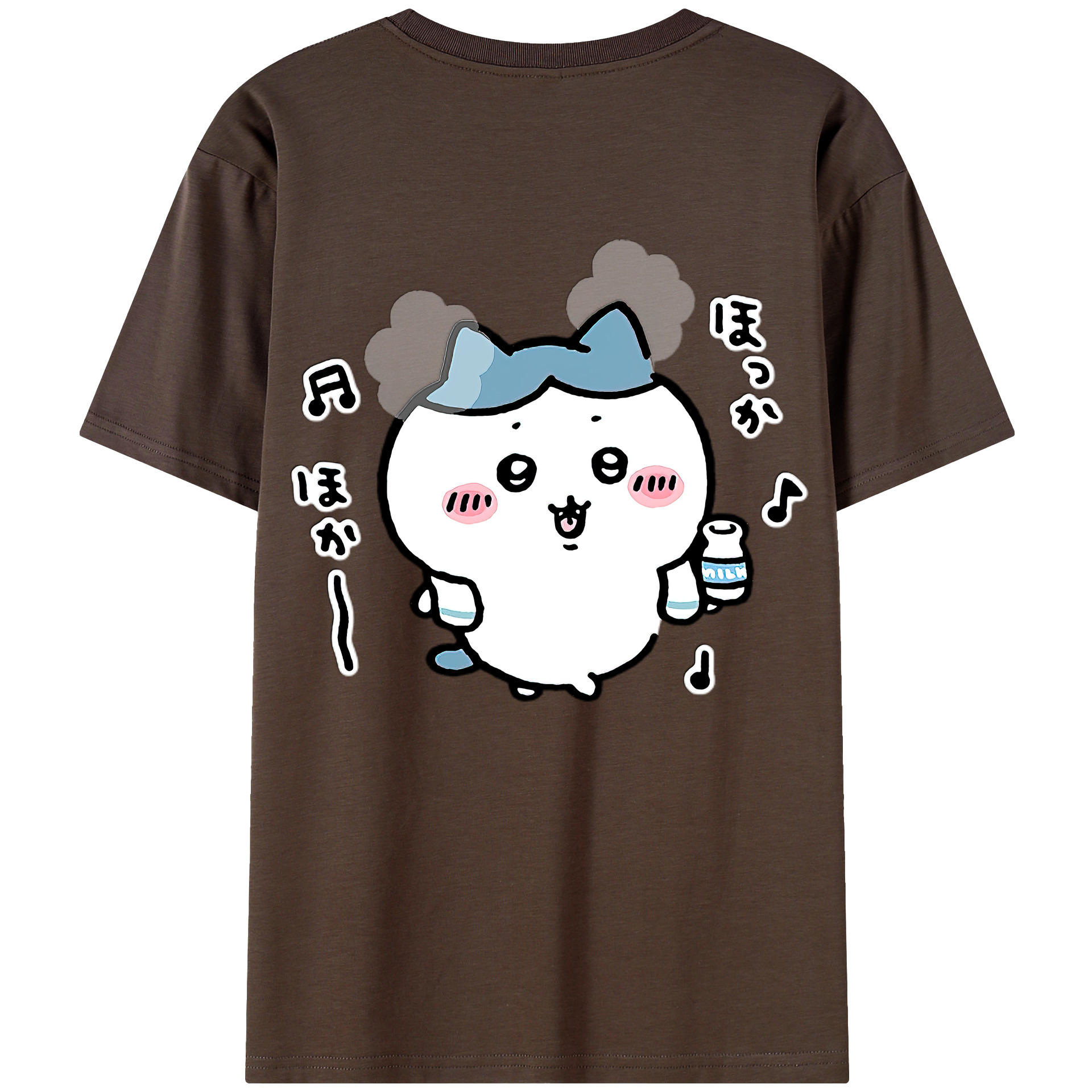 （画像用） ちいかわ ハチワレ Chii-kawa hachiware 綿100％半袖Tシャツ（背面プリント）