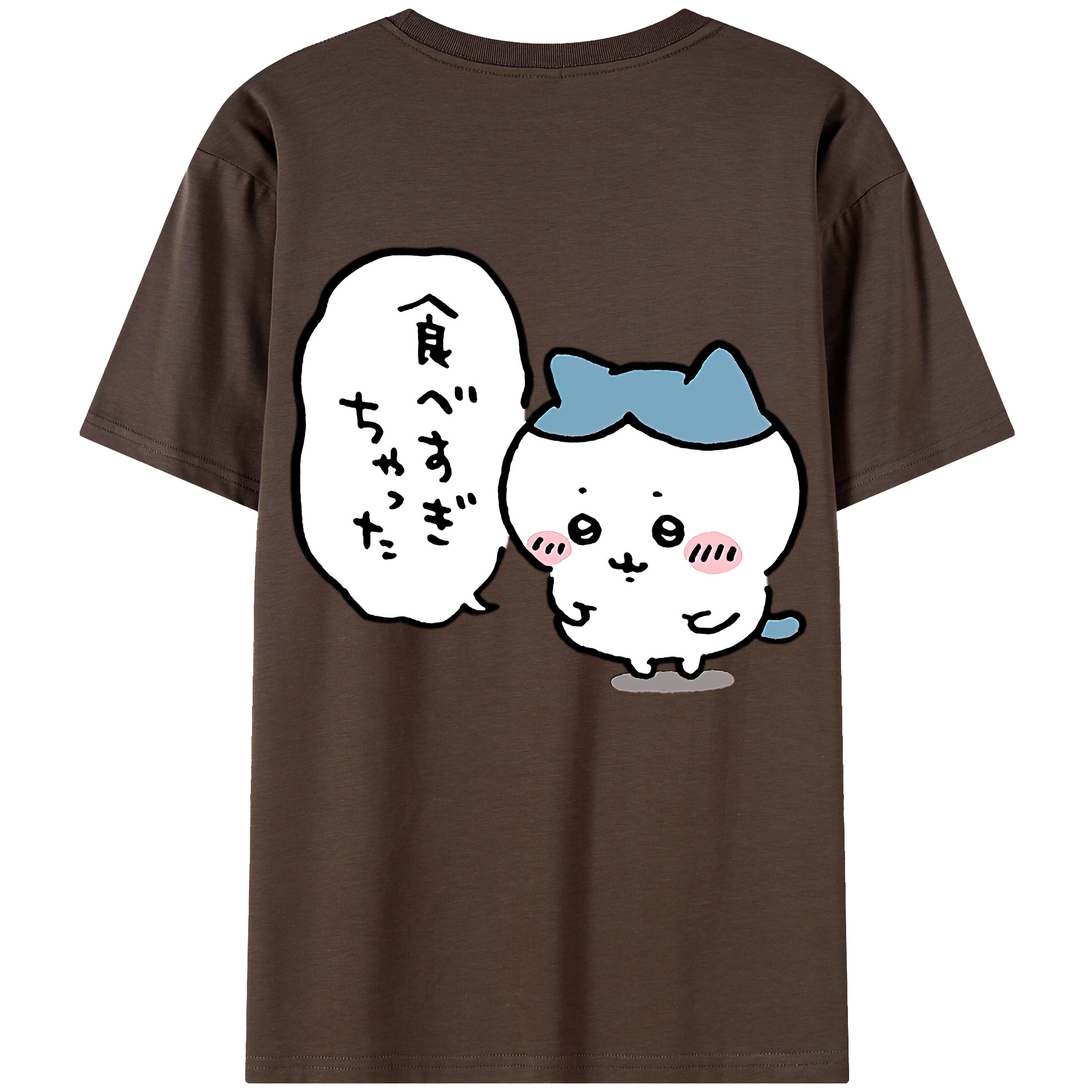 （画像用） ちいかわ ハチワレ Chii-kawa hachiware 綿100％半袖Tシャツ（背面プリント）
