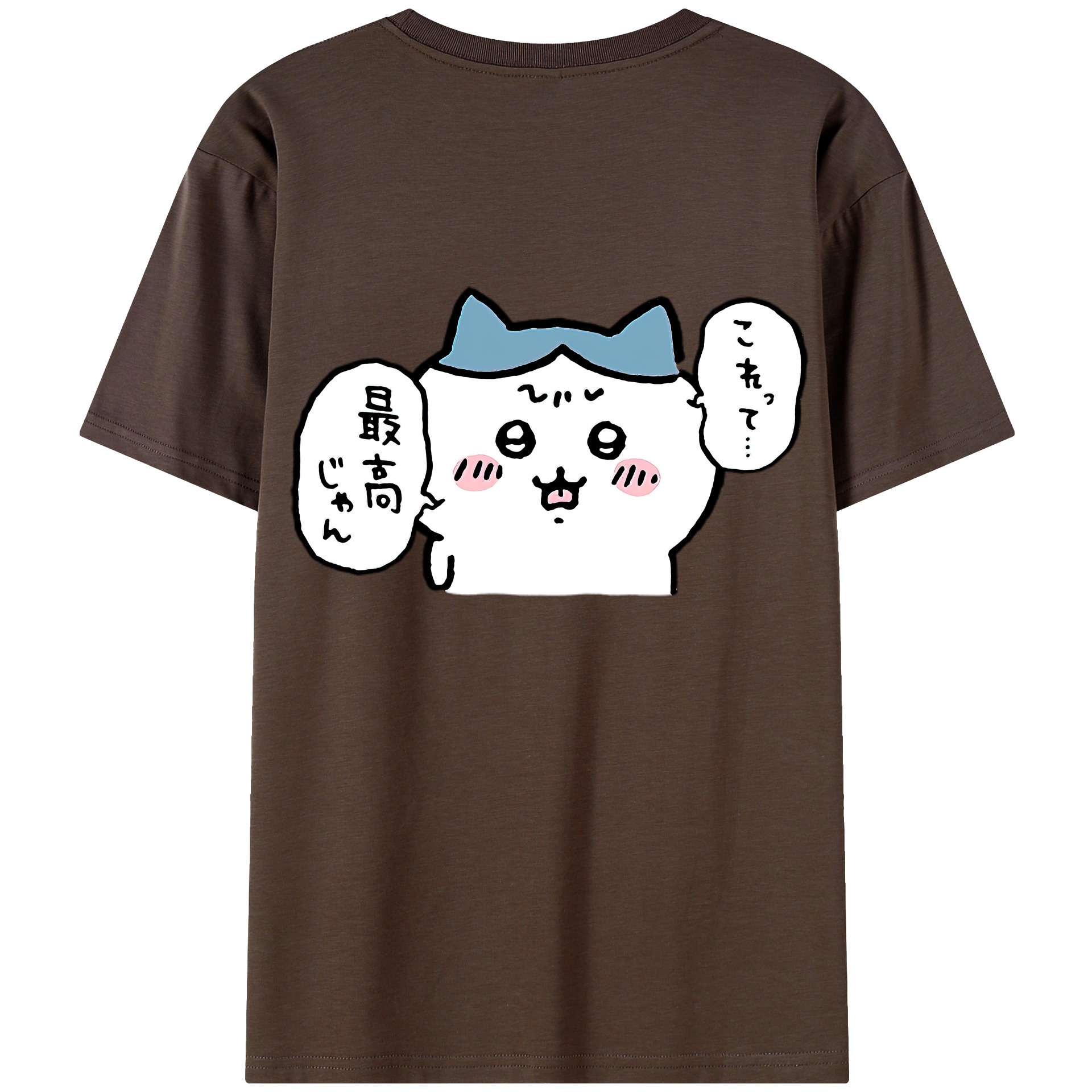 （画像用） ちいかわ ハチワレ Chii-kawa hachiware 綿100％半袖Tシャツ（背面プリント）