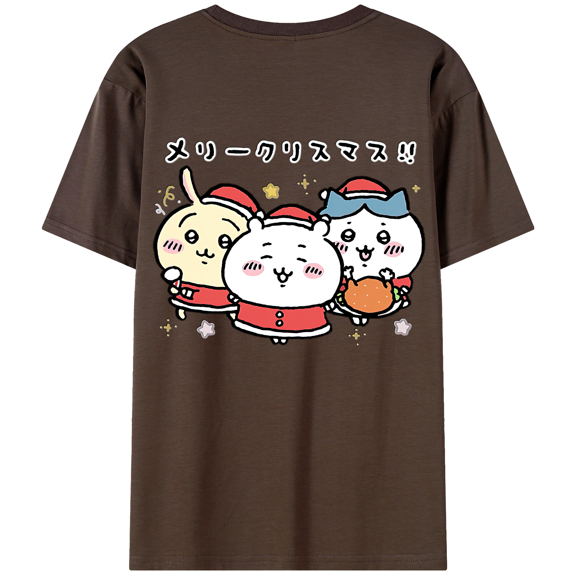 （画像用） ちいかわ ハチワレ Chii-kawa hachiware 綿100％半袖Tシャツ（背面プリント）