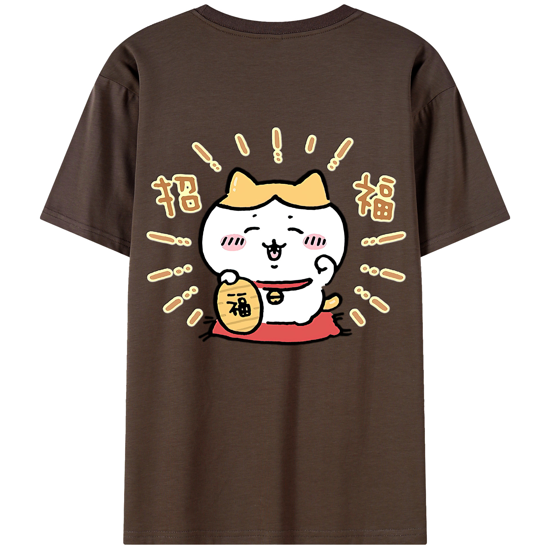 （画像用） ちいかわ ハチワレ Chii-kawa hachiware 綿100％半袖Tシャツ（背面プリント）