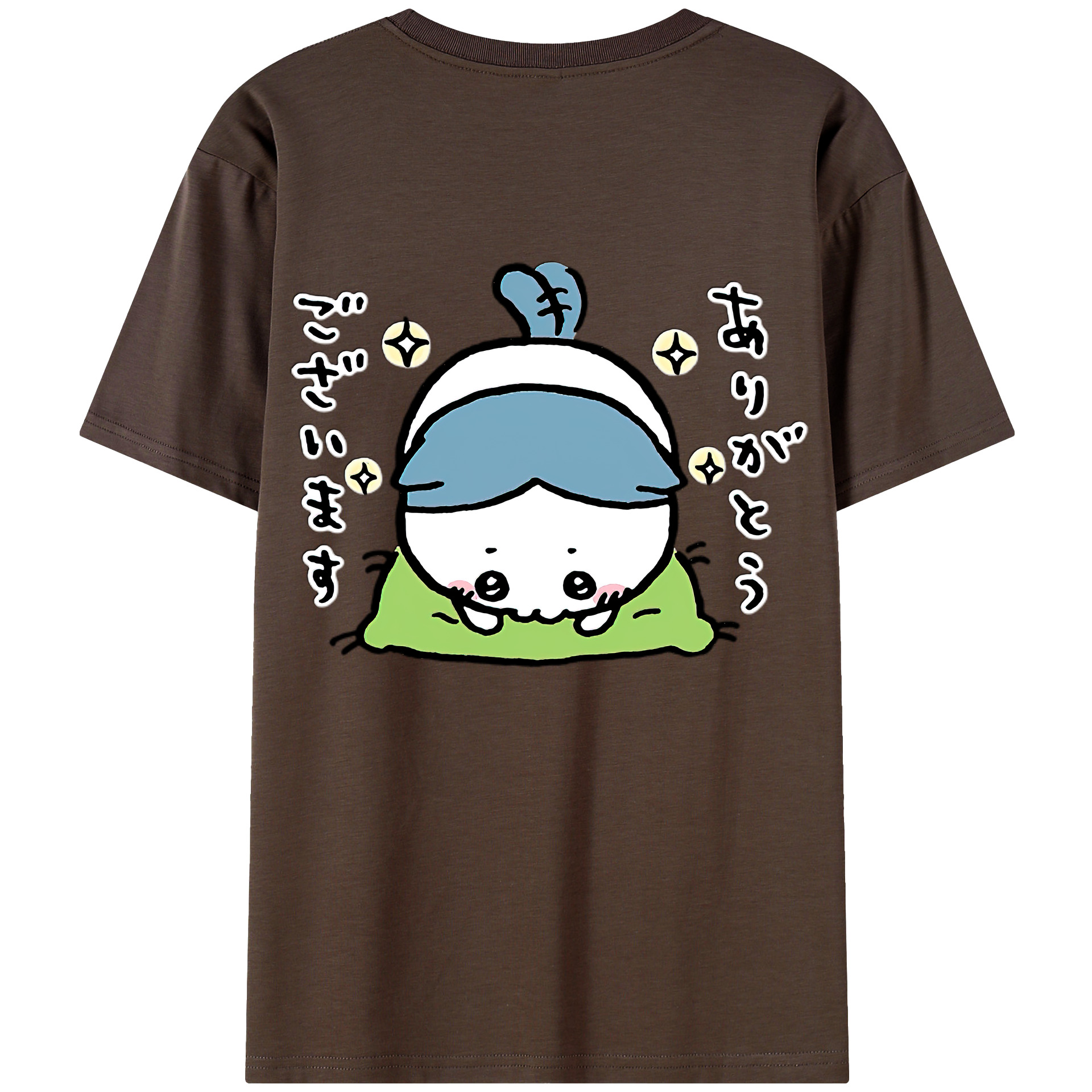 （画像用） ちいかわ ハチワレ Chii-kawa hachiware 綿100％半袖Tシャツ（背面プリント）