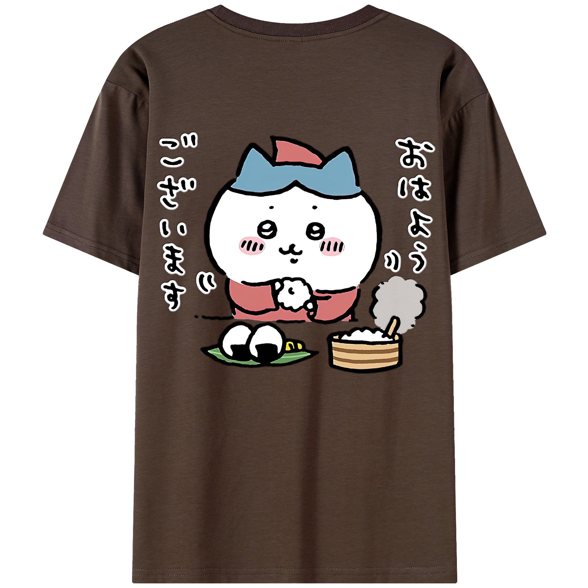 （画像用） ちいかわ ハチワレ Chii-kawa hachiware 綿100％半袖Tシャツ（背面プリント）