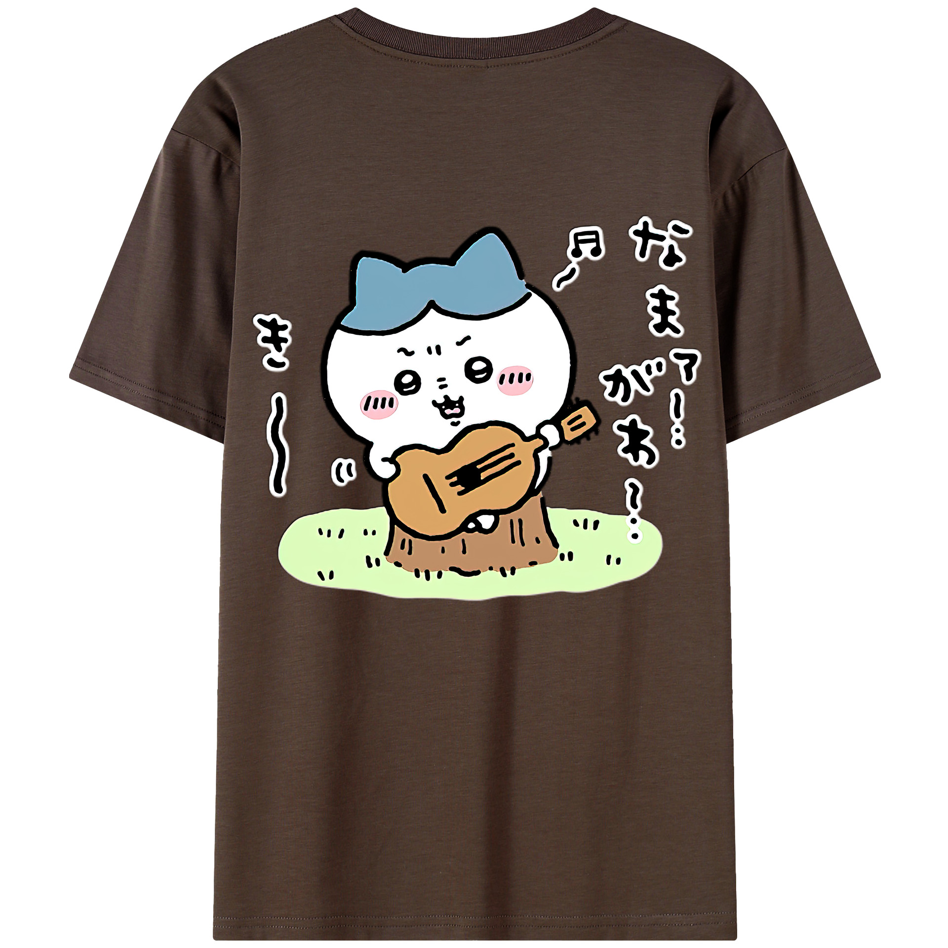 （画像用） ちいかわ ハチワレ Chii-kawa hachiware 綿100％半袖Tシャツ（背面プリント）