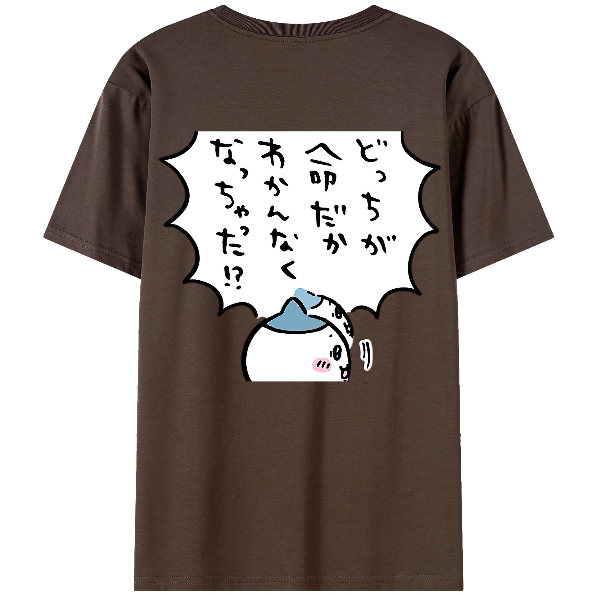（画像用） ちいかわ ハチワレ Chii-kawa hachiware 綿100％半袖Tシャツ（背面プリント）