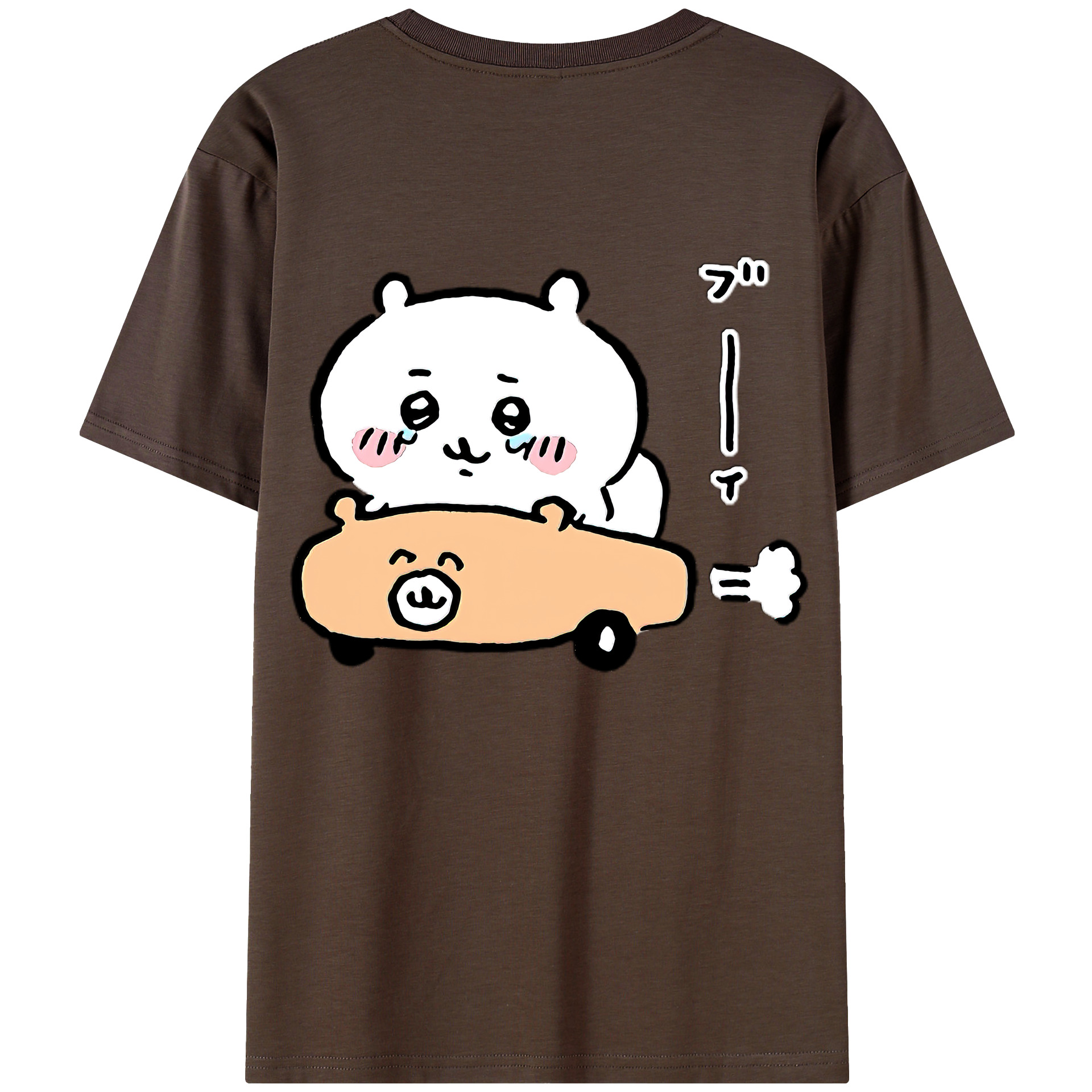 （画像用） ちいかわ ちいかわ Chii-kawa chiikawa 綿100％半袖Tシャツ（背面プリント）