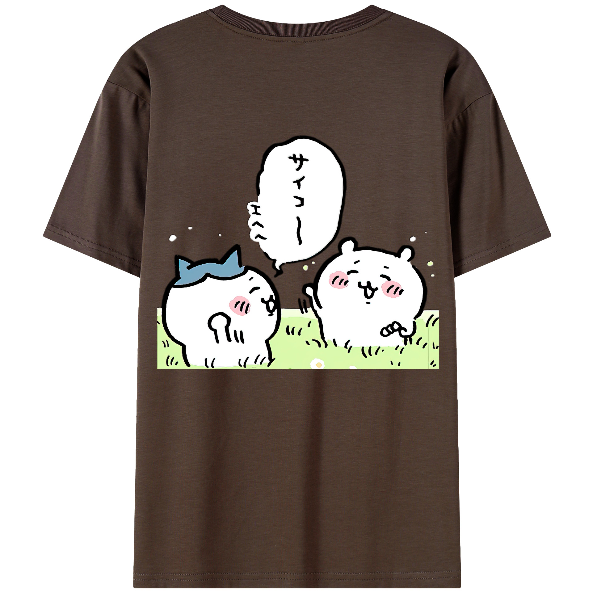 （画像用） ちいかわ ちいかわ Chii-kawa chiikawa 綿100％半袖Tシャツ（背面プリント）