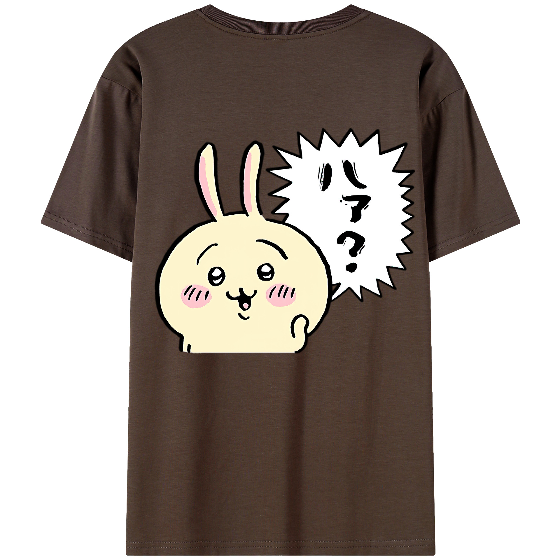 （画像用） ちいかわ うさぎ Chii-kawa usagi 綿100％半袖Tシャツ（背面プリント）