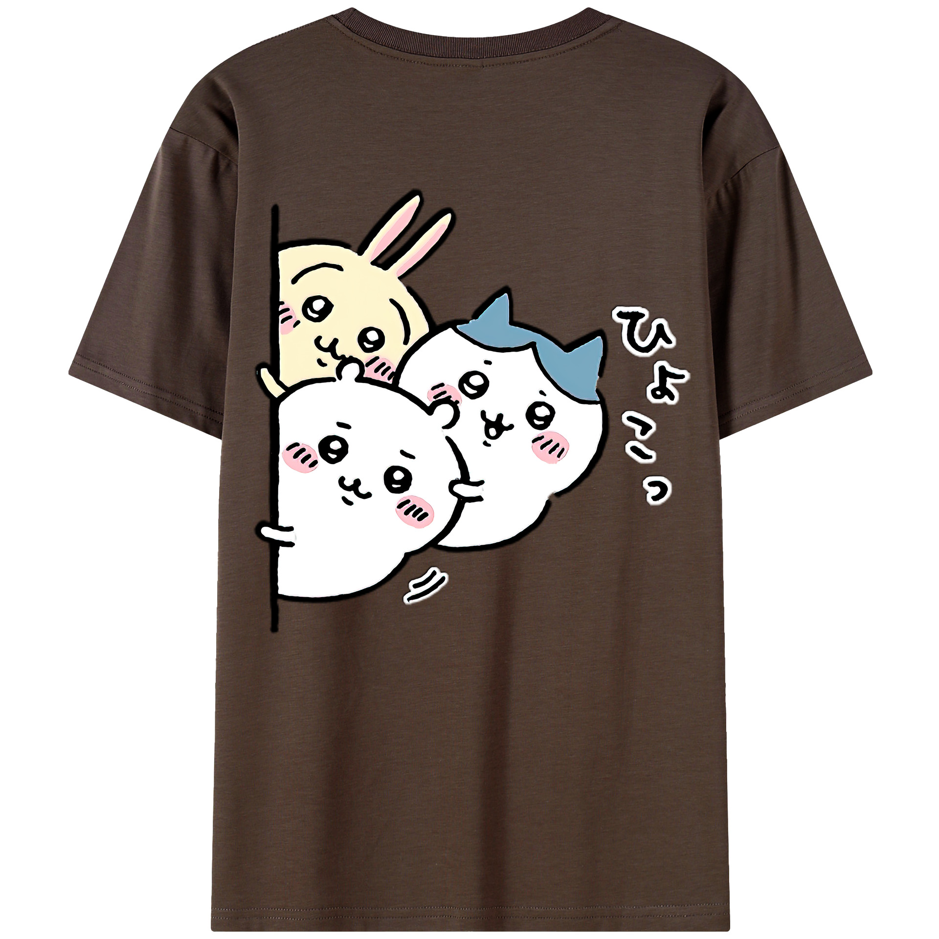 （画像用） ちいかわ うさぎ Chii-kawa usagi 綿100％半袖Tシャツ（背面プリント）