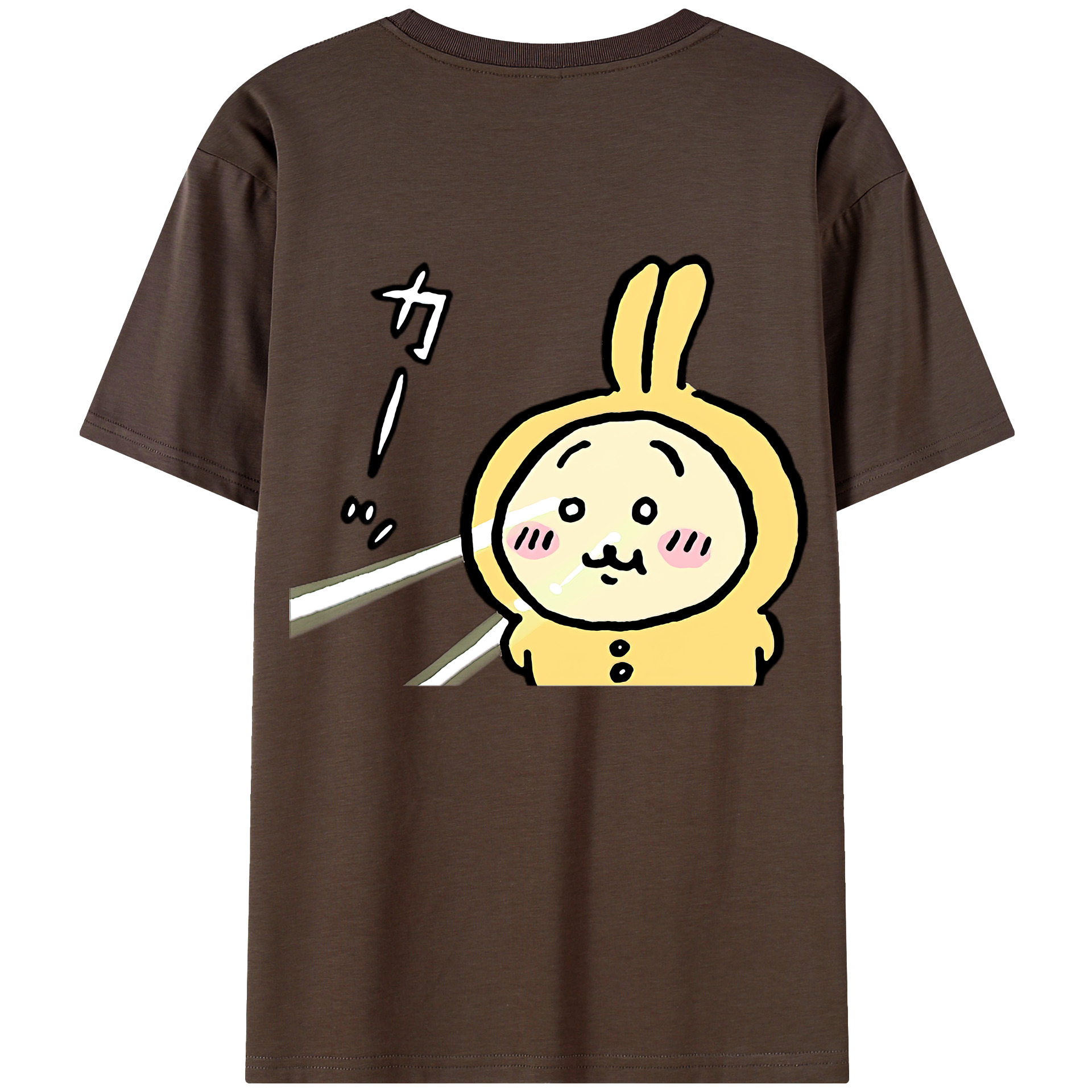 （画像用） ちいかわ うさぎ Chii-kawa usagi 綿100％半袖Tシャツ（背面プリント）