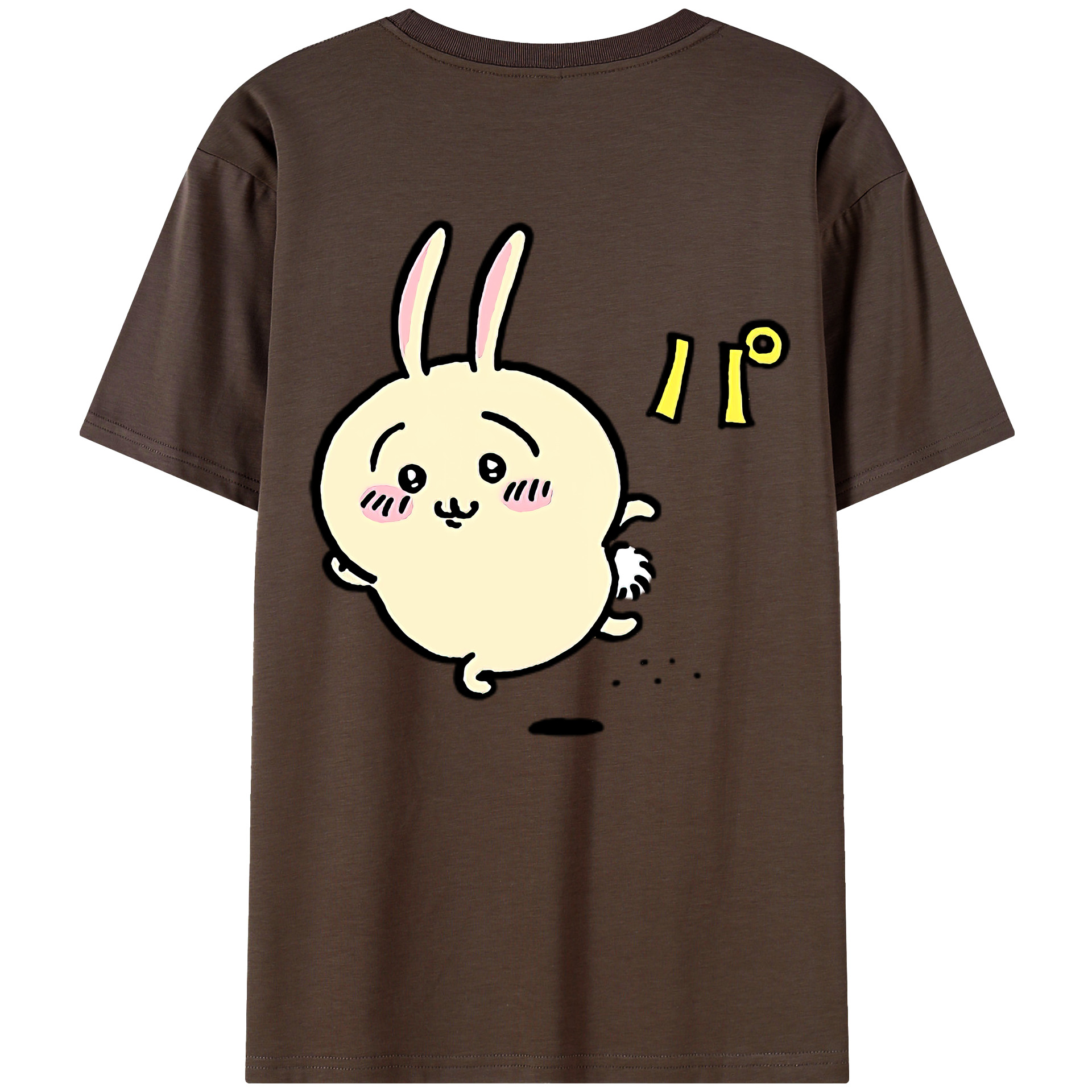 （画像用） ちいかわ うさぎ Chii-kawa usagi 綿100％半袖Tシャツ（背面プリント）
