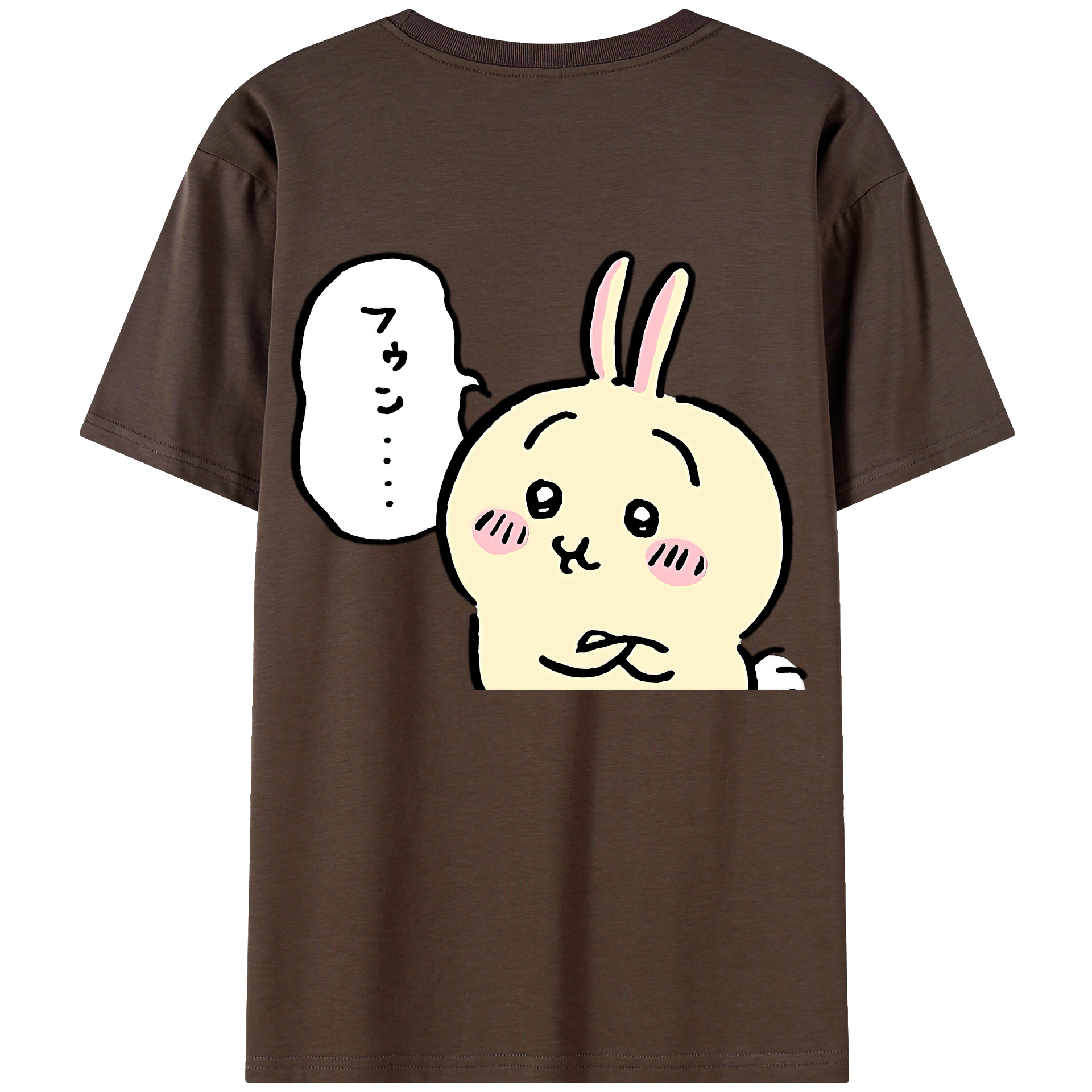 （画像用） ちいかわ うさぎ Chii-kawa usagi 綿100％半袖Tシャツ（背面プリント）