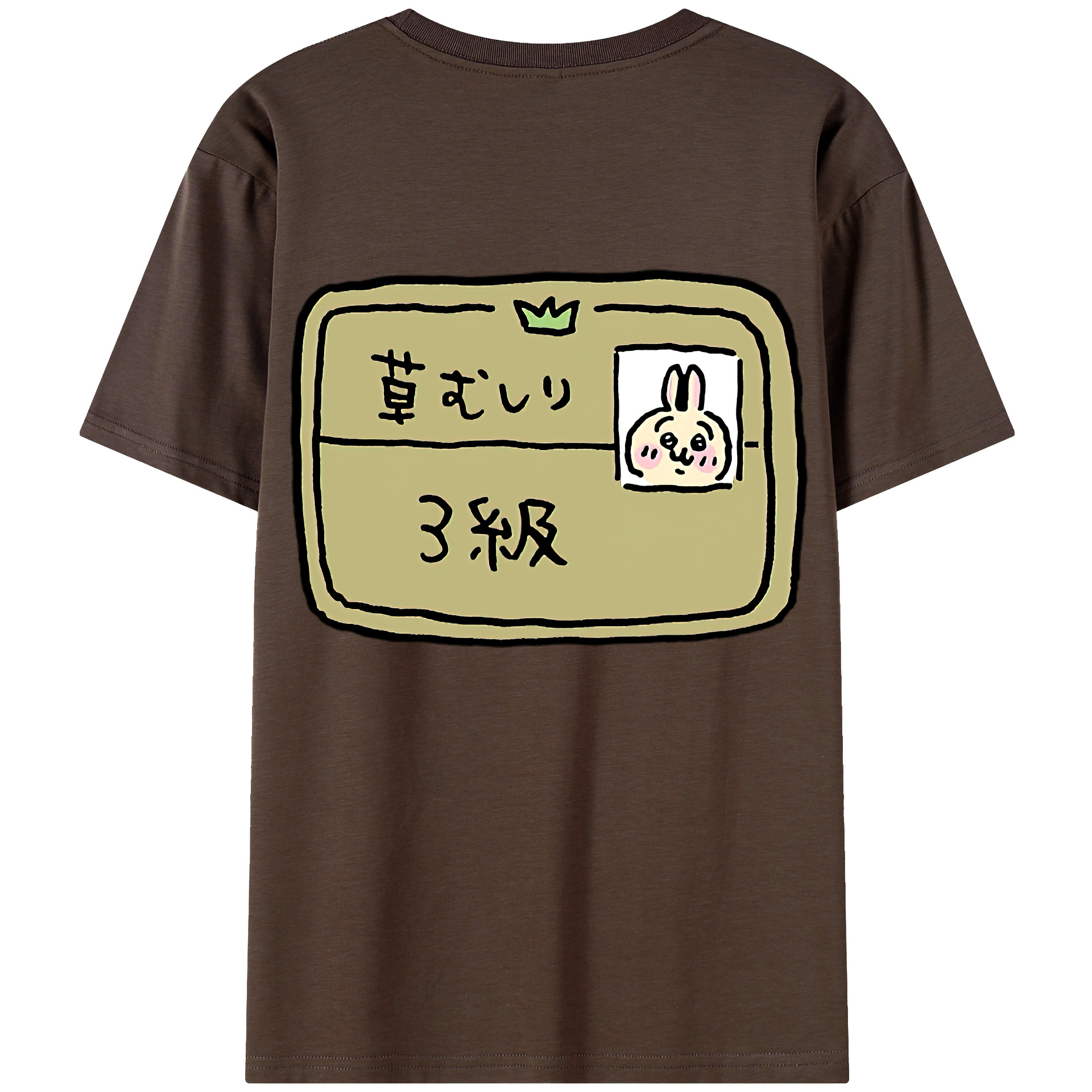 （画像用） ちいかわ うさぎ Chii-kawa usagi 綿100％半袖Tシャツ（背面プリント）
