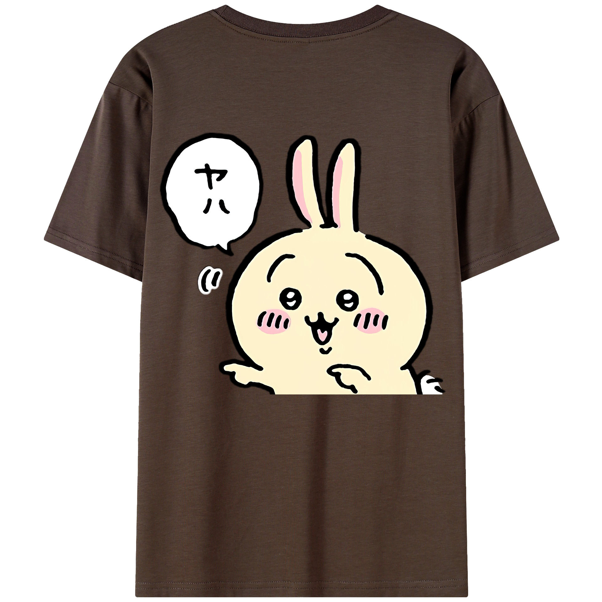 （画像用） ちいかわ うさぎ Chii-kawa usagi 綿100％半袖Tシャツ（背面プリント）